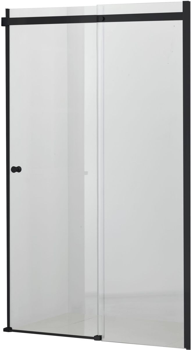 Hagser Alena drzwi prysznicowe 140 cm dwuczęściowe przesuwne czarny mat/szkło przezroczyste HGR21000021 - Wysyłka w 24h