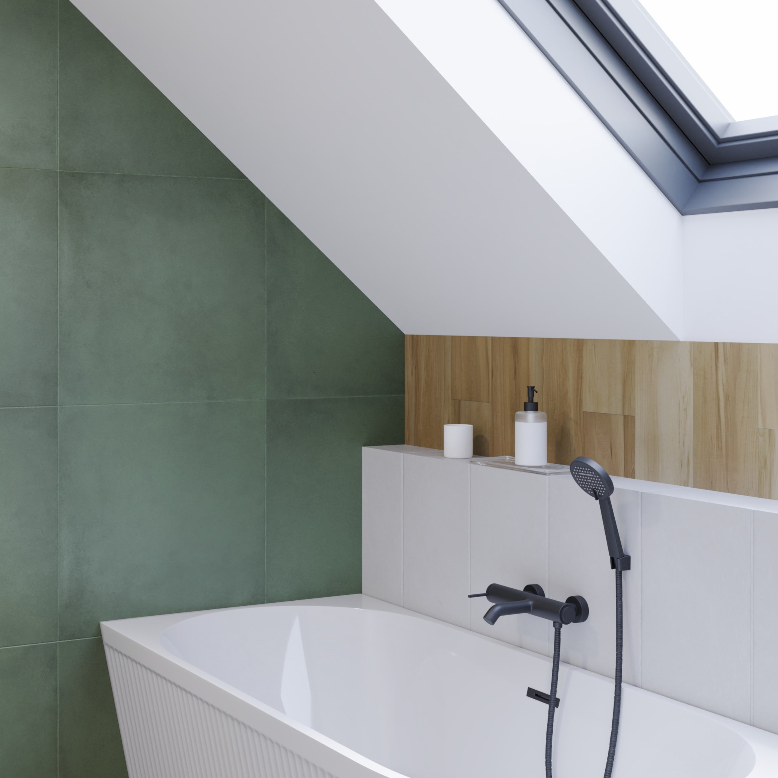 Invena Kalitea zestaw prysznicowy ścienny czarny AU-72-M04