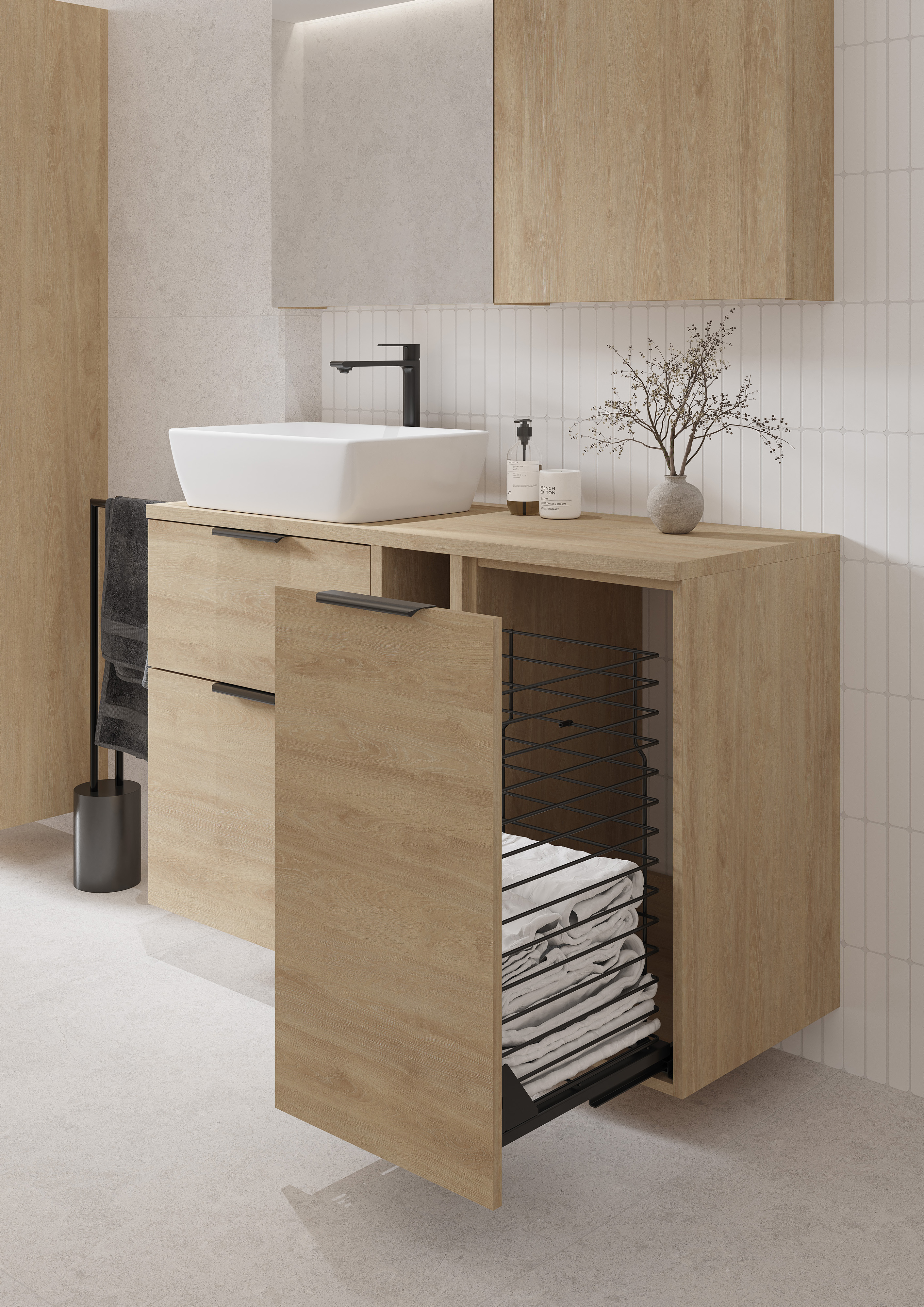 Cersanit City szafka 60x36x180 cm boczna wysoka wisząca dąb S584-117 - Wysyłka w 24h