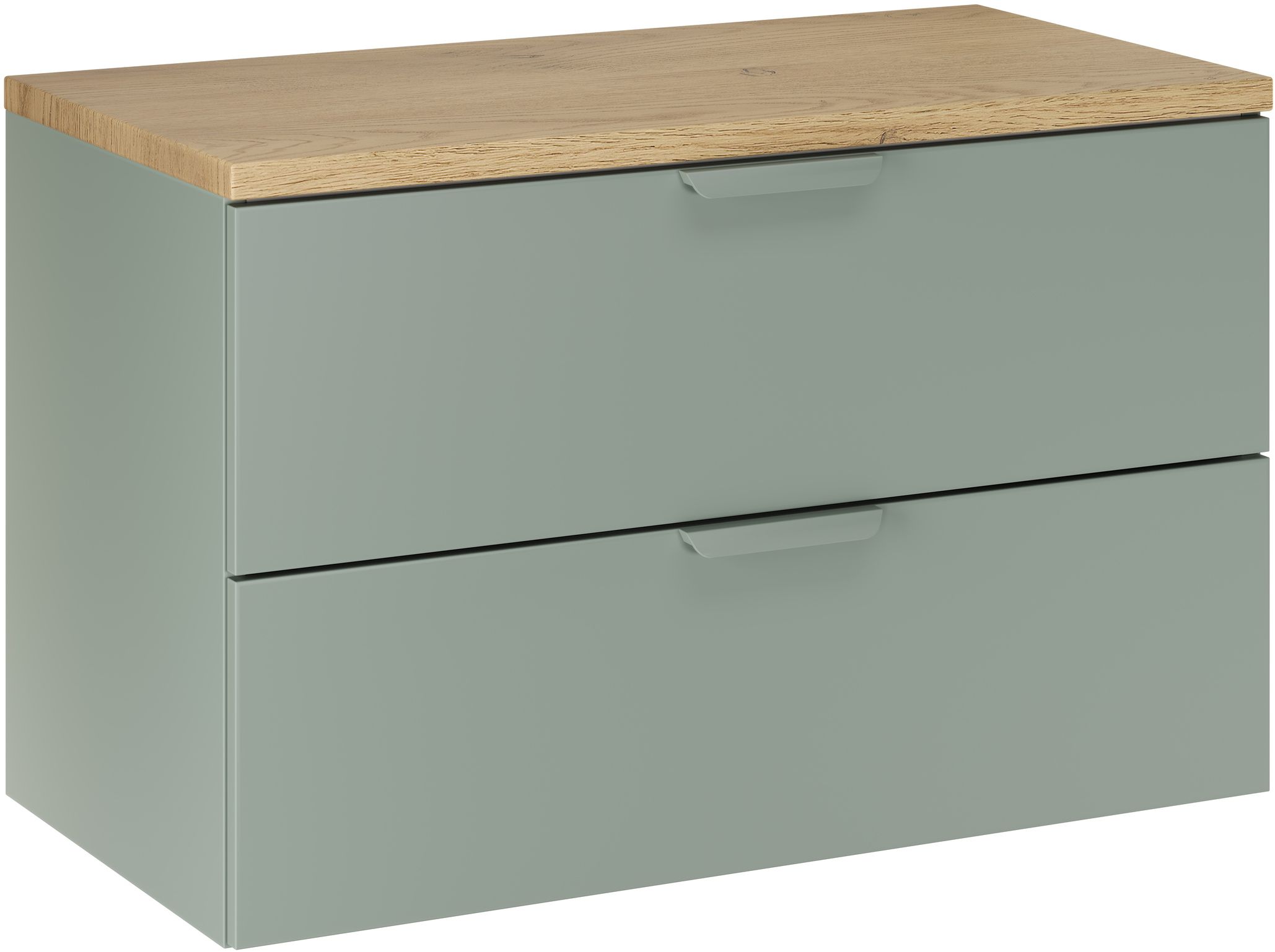 Zestaw Comad Aster Green szafka 80 cm wisząca z blatem meblowym 80 cm zielony/dąb SET-ASG B CREMONA 80CM