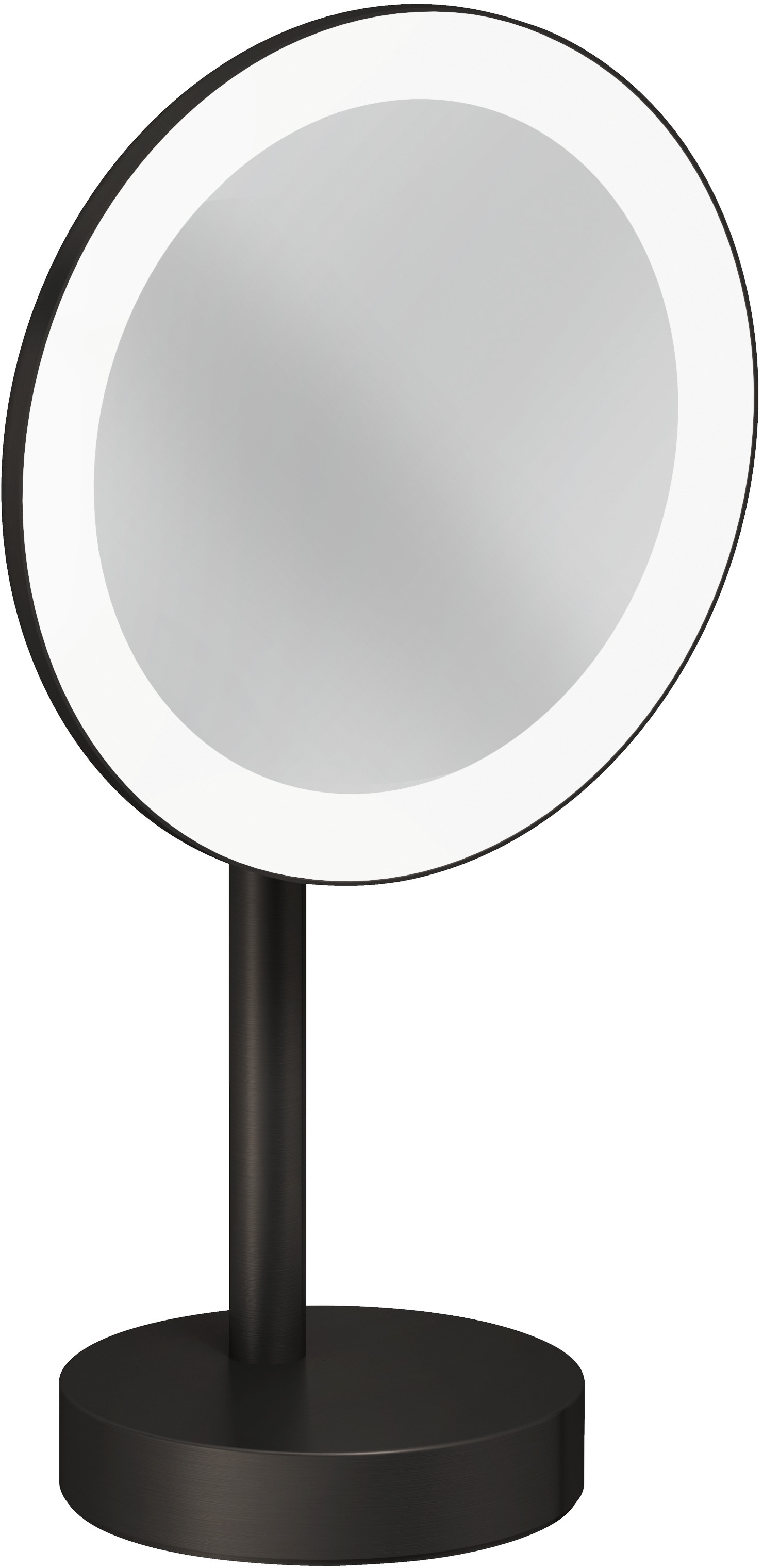 Kludi Vela R lusterko kosmetyczne 20,2x35,5 cm okrągłe z oświetleniem czarny szczotkowany 58995N2F