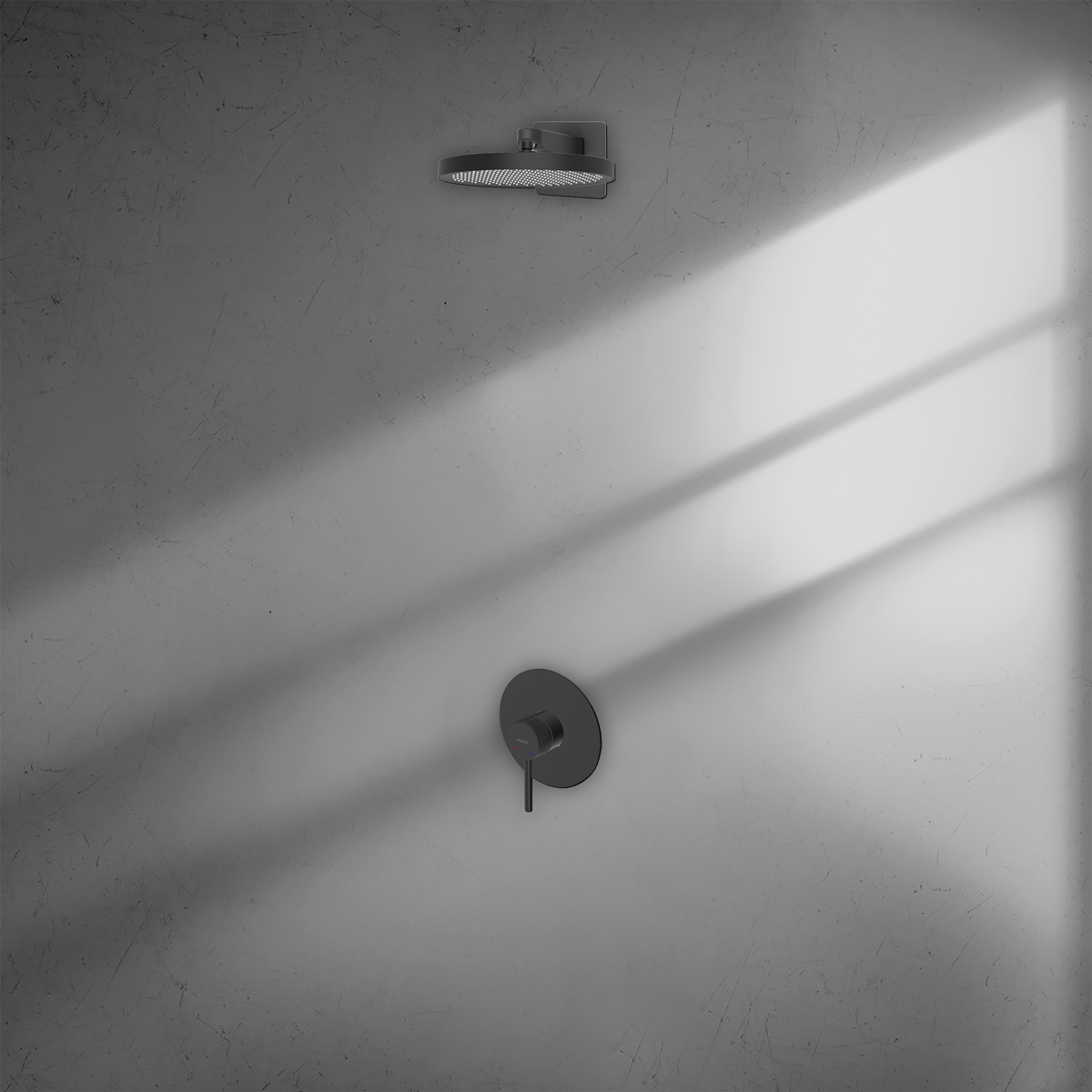 Zestaw Ksuro 01 bateria prysznicowa podtynkowa z deszczownicą czarny mat 17002030 - Wysyłka w 24h