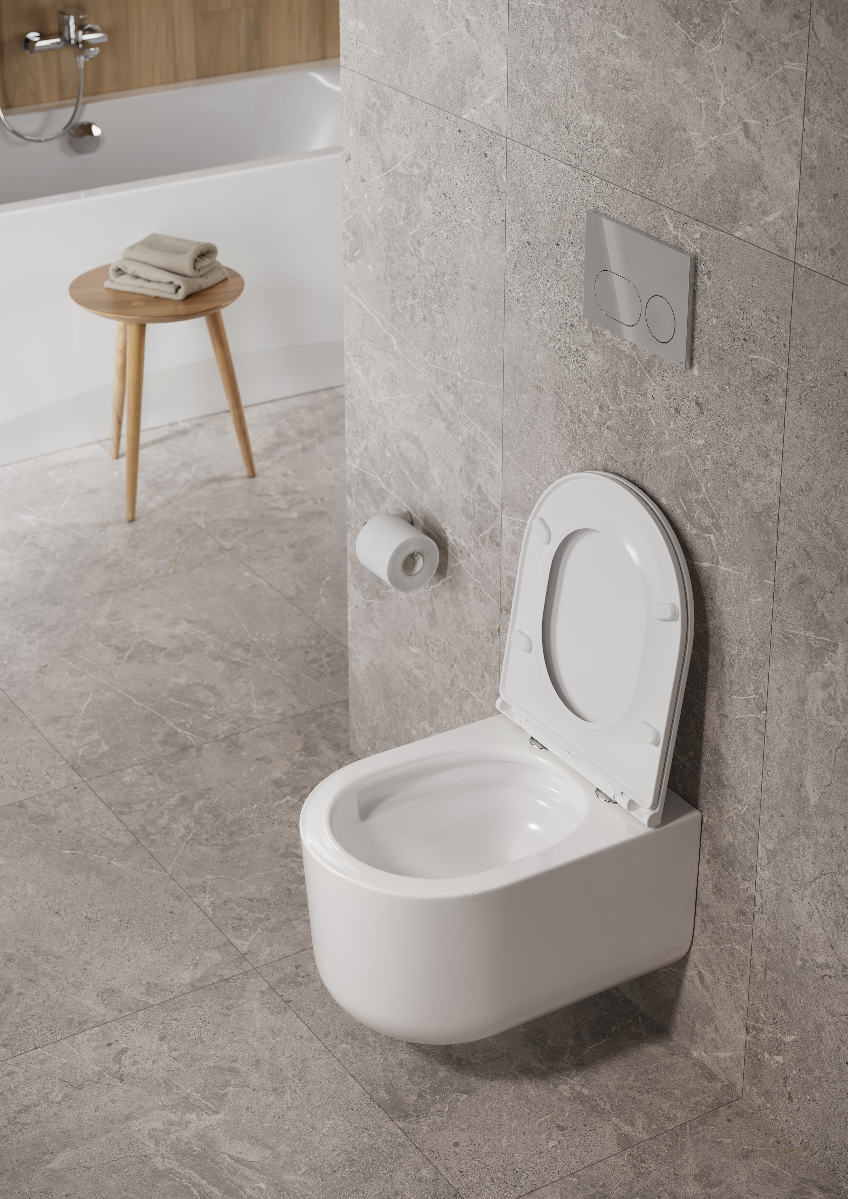 Cersanit Intro miska WC z deską wolnoopadającą wisząca bez kołnierza ze spłukiwaniem wirowym biały połysk S4038-001 - Wysyłka w 24h