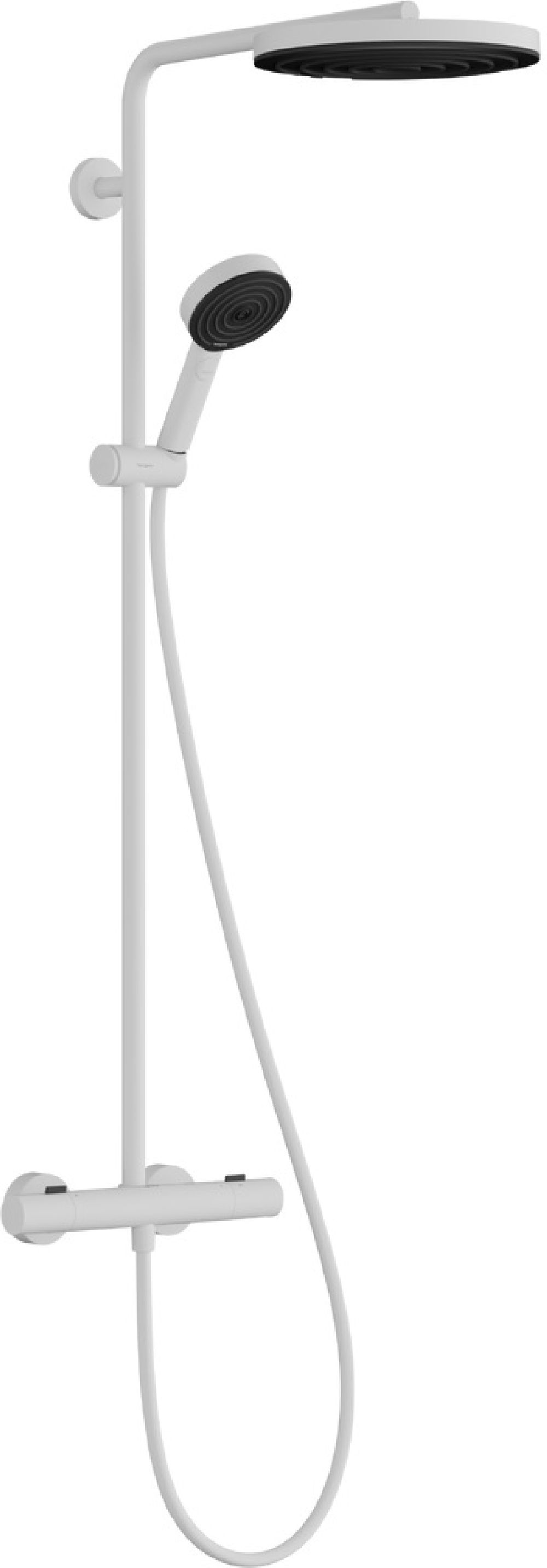 Hansgrohe Pulsify S Puro zestaw wannowo-prysznicowy ścienny z deszczownicą biały mat 24237700