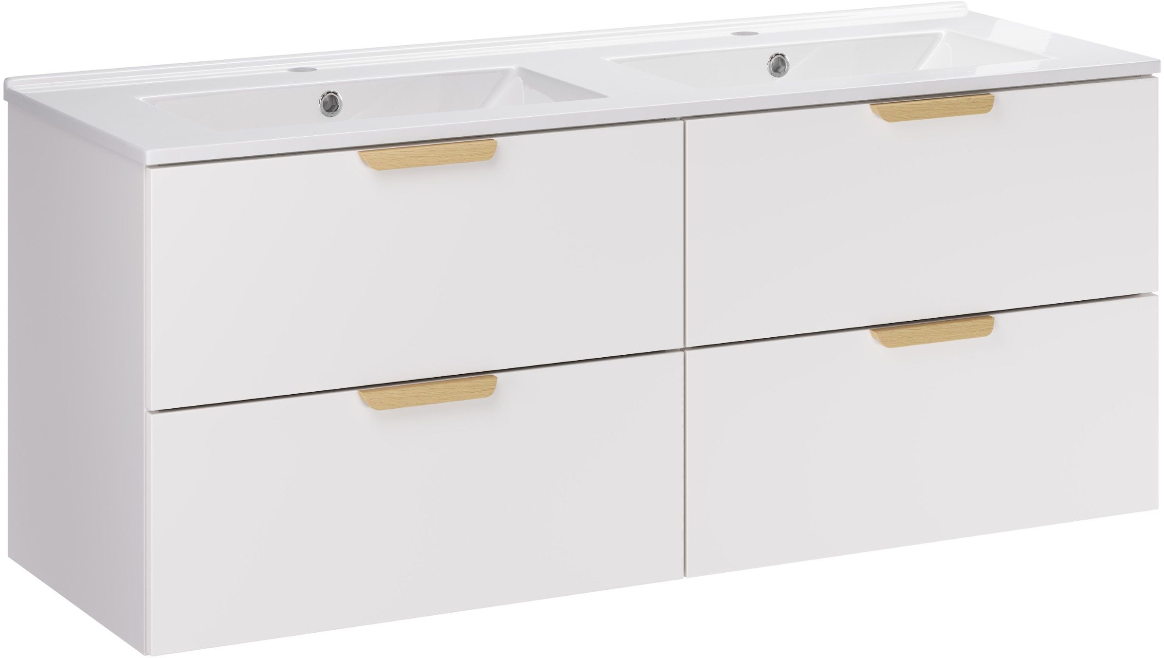 Zestaw Comad Aster White umywalka 121 cm z dwiema szafkami 60 cm biały SET-ASW 120CM LAVA