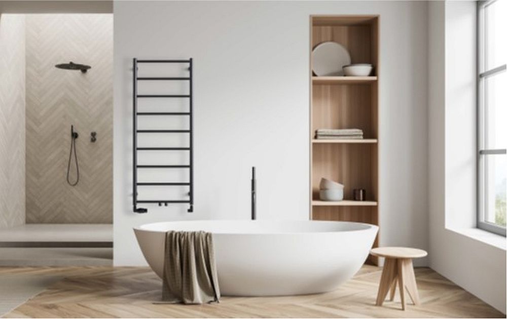 P.M.H. Naas grzejnik łazienkowy drabinkowy 121x50 cm czarny NS3B-M