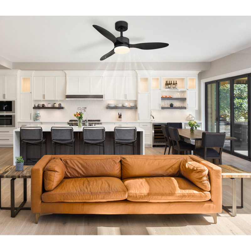 Globo Lighting Blackwell lampa podsufitowa z wentylatorem 1x20 W czarna 03608