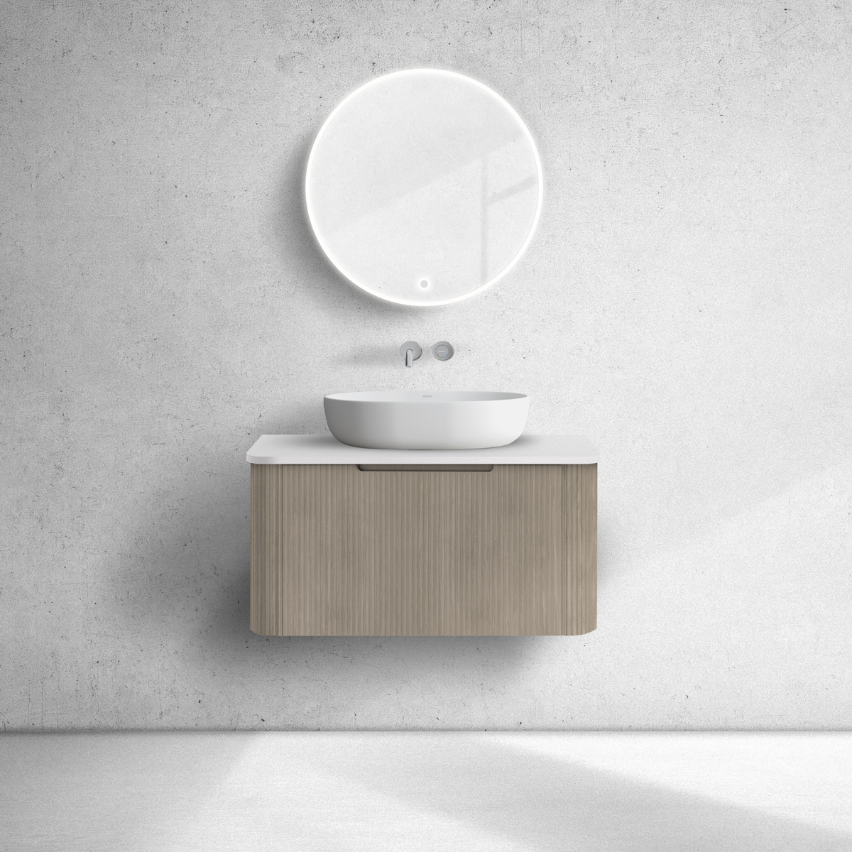 Oltens Hamnes szafka 80 cm podumywalkowa wisząca z blatem dąb/biały mat 68670060 - Wysyłka w 24h