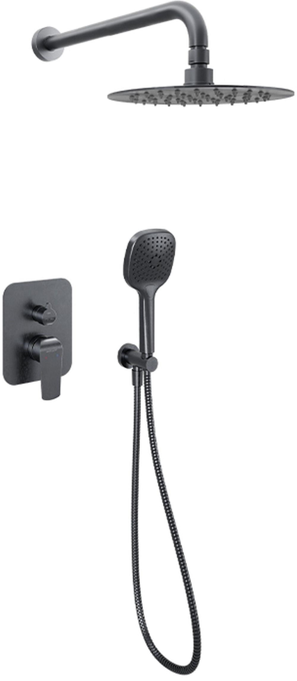 Excellent Clever 2.0 zestaw prysznicowy podtynkowy z deszczownicą grafitowy AREX.SET.4147AB