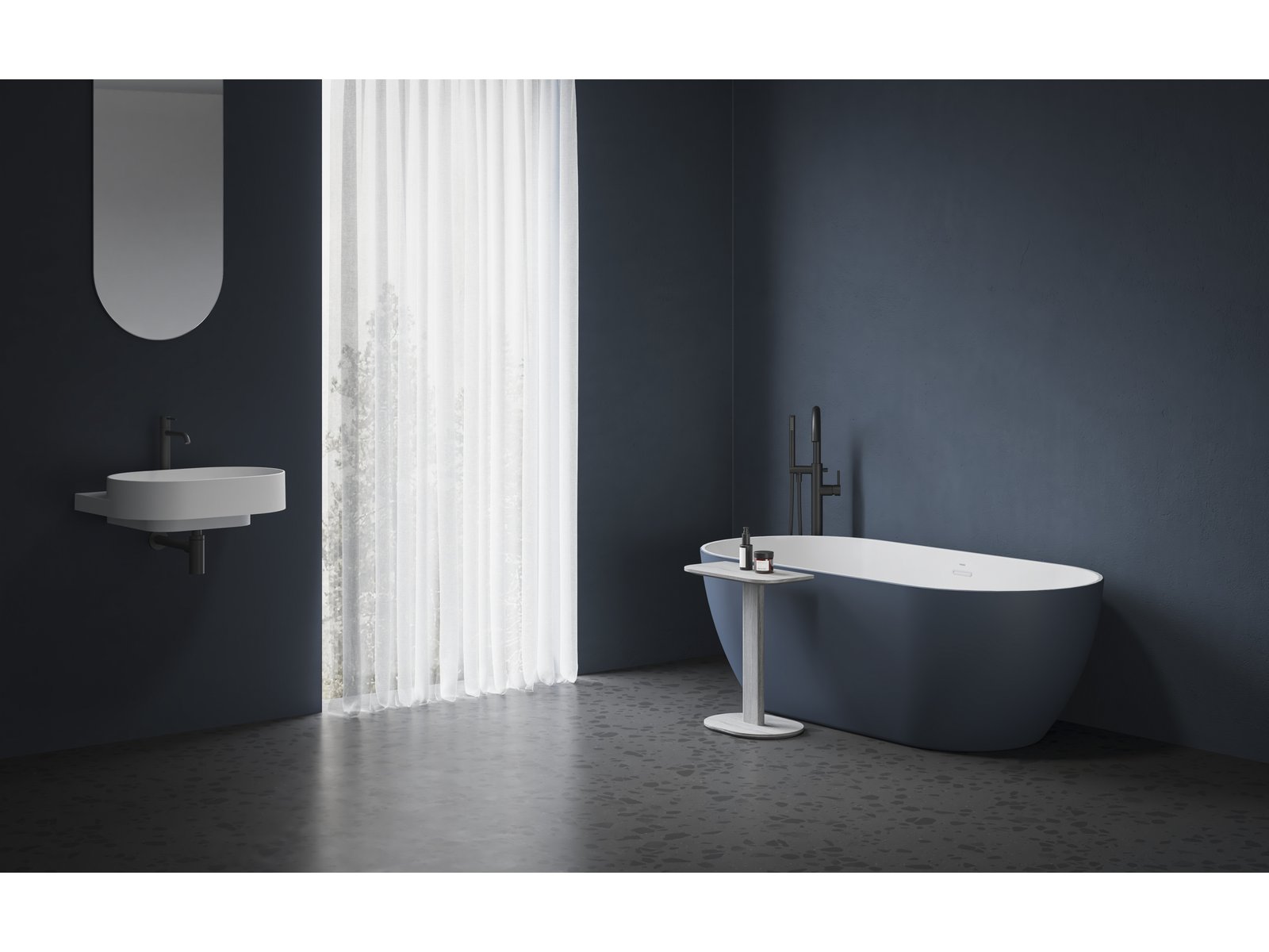 Ravak Yard umywalka 60,5x50 cm półokrągła biały mat XJX0E260001