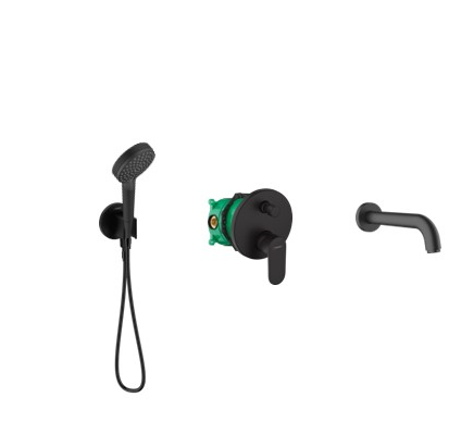 Zestaw Vernis Blend komplet wannowo-prysznicowy podtynkowy czarny mat (71466670, 01800180, 26888670, 26340670, 28272670, 71420670) - Wysyłka w 24h