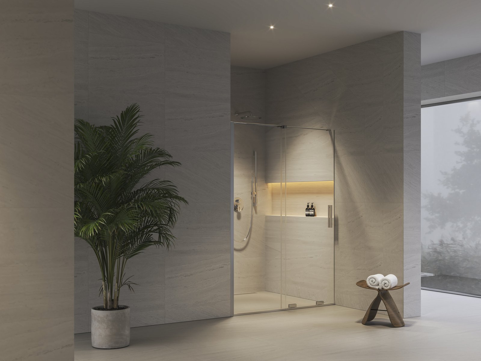 Ravak Roll RODP2 drzwi prysznicowe 100 cm rozsuwane chrom połysk/szkło przezroczyste X08VA0C00Z1