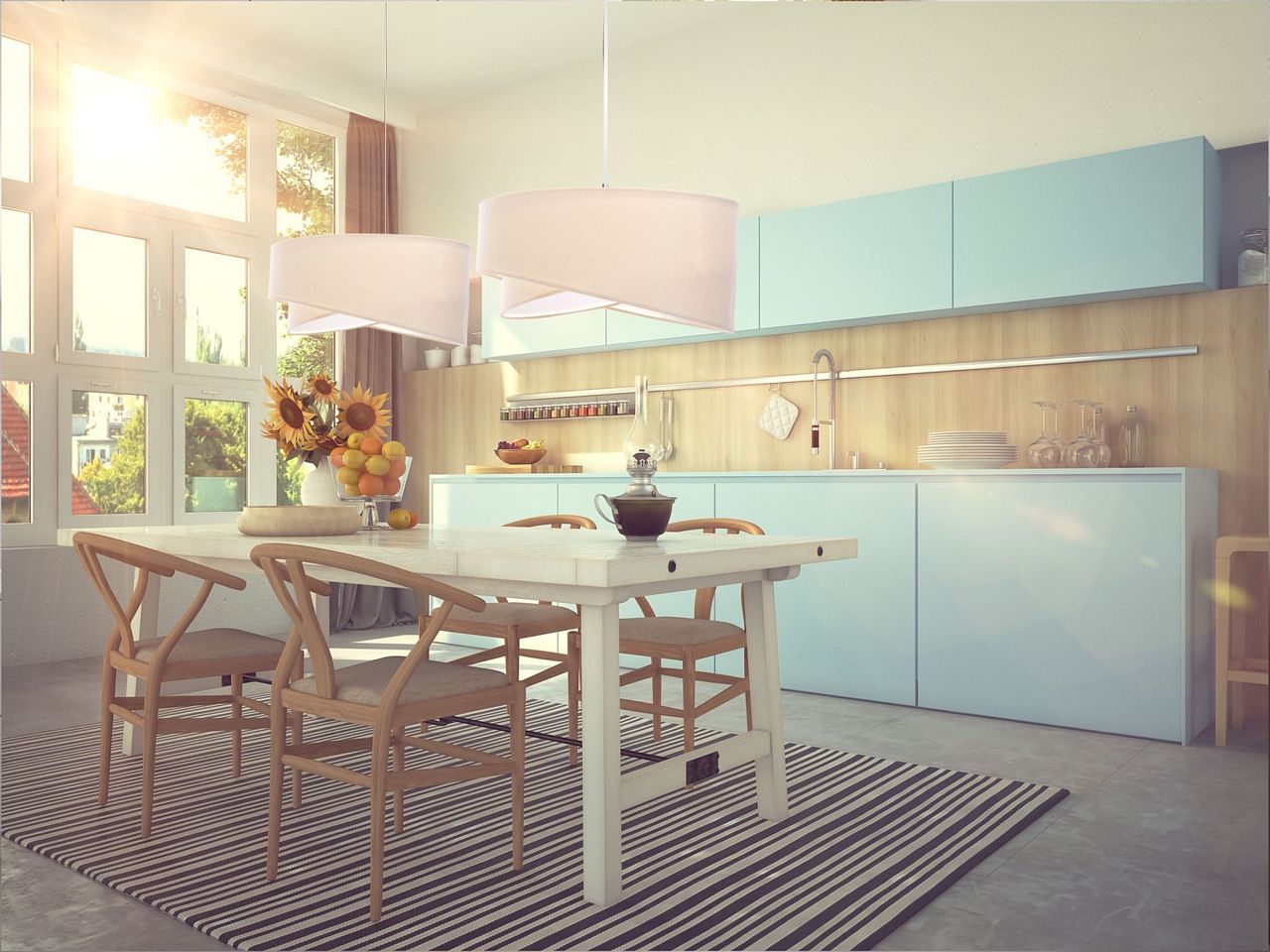 BPS Koncept Galaxy lampa wisząca 1x60 W biała-kremowa 060-032