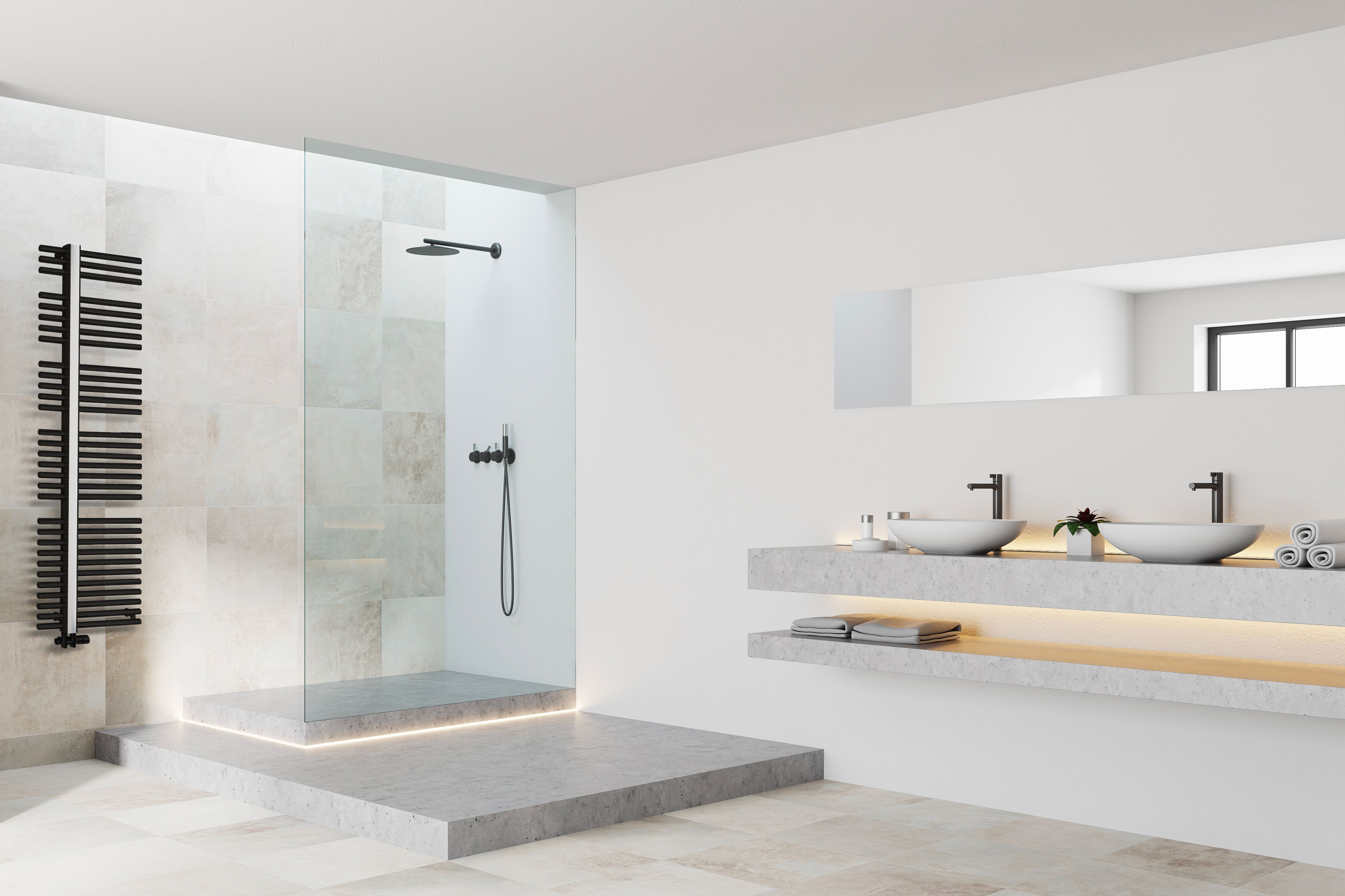 P.M.H. Kronos grzejnik łazienkowy 80x60 cm czarny mat KR1BL