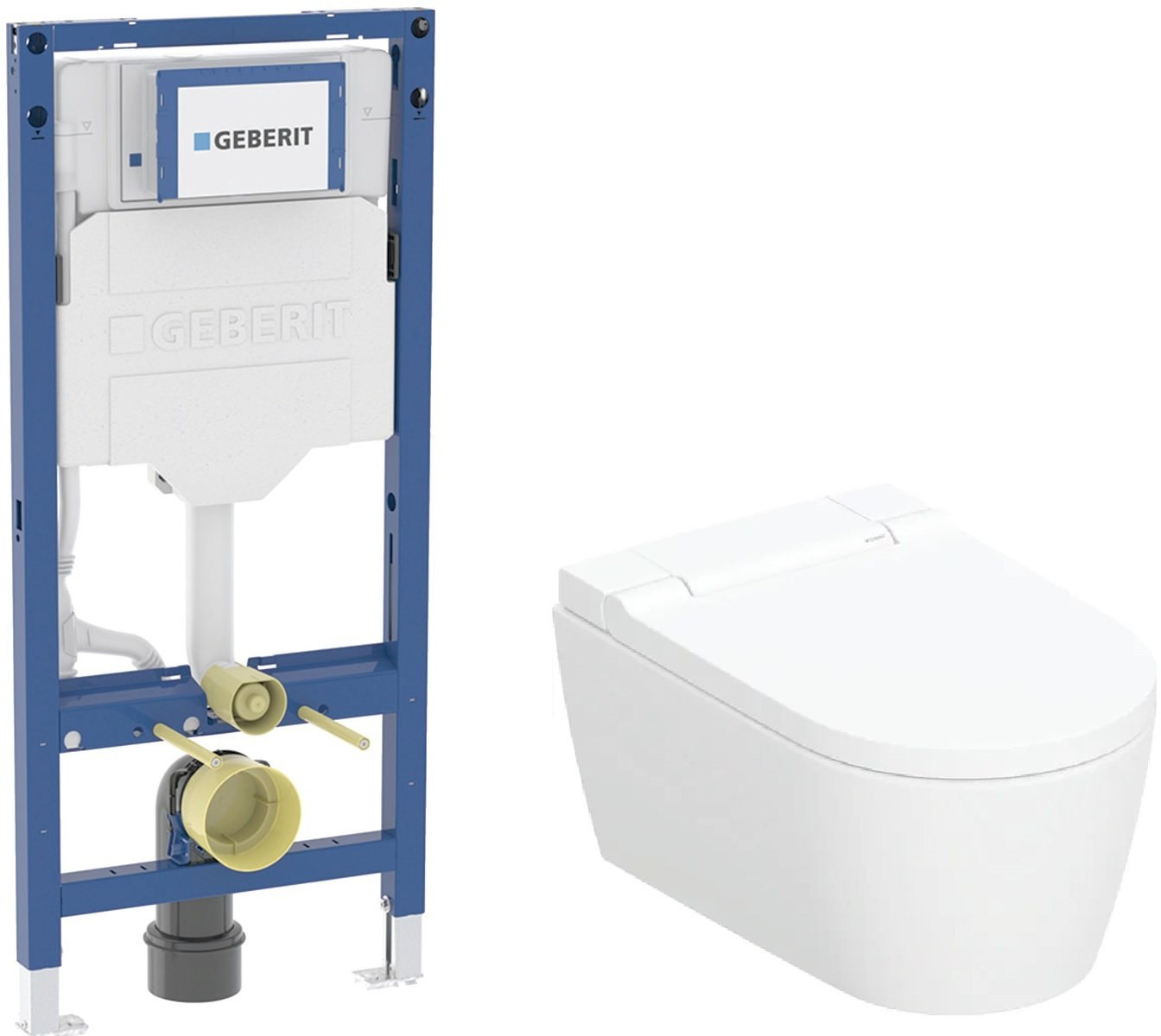 Zestaw Geberit AquaClean Sela toaleta myjąca wisząca ze stelażem podtynkowym biała (111.320.00.6, 146.220.11.1)