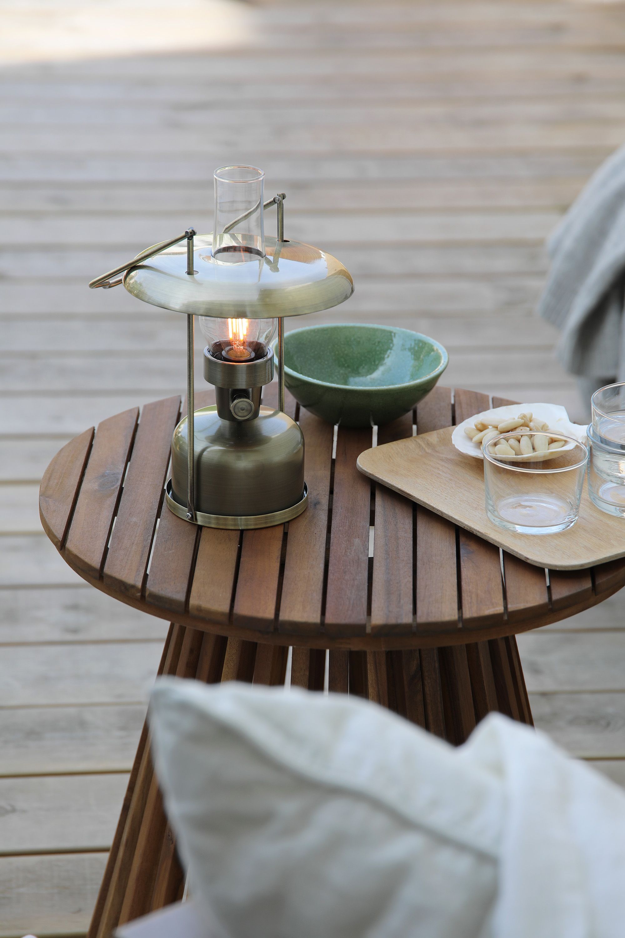 Markslöjd Fanos lampa stołowa zewnętrzna 1x2,5 W mosiądz 108894