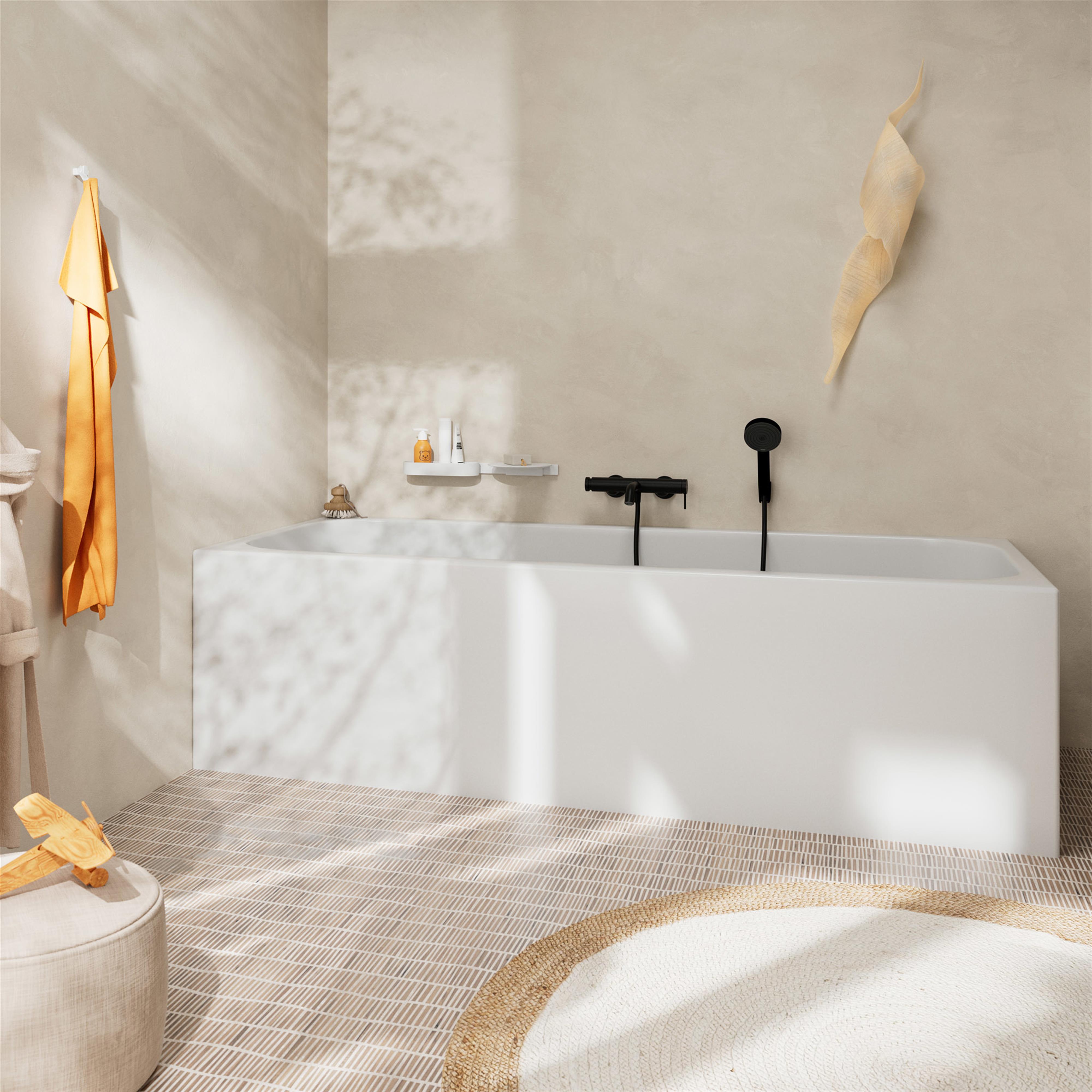 Hansgrohe Tecturis S bateria wannowo-prysznicowa ścienna czarny mat 73422670