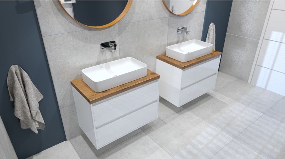 LaVita Minnesota szafka 80 cm podumywalkowa wisząca biały połysk