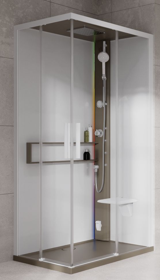 Novellini Glax 2 2.0 A kabina z hydromasażem 100x100 cm parowa z brodzikiem corda G22A109M5-1TU