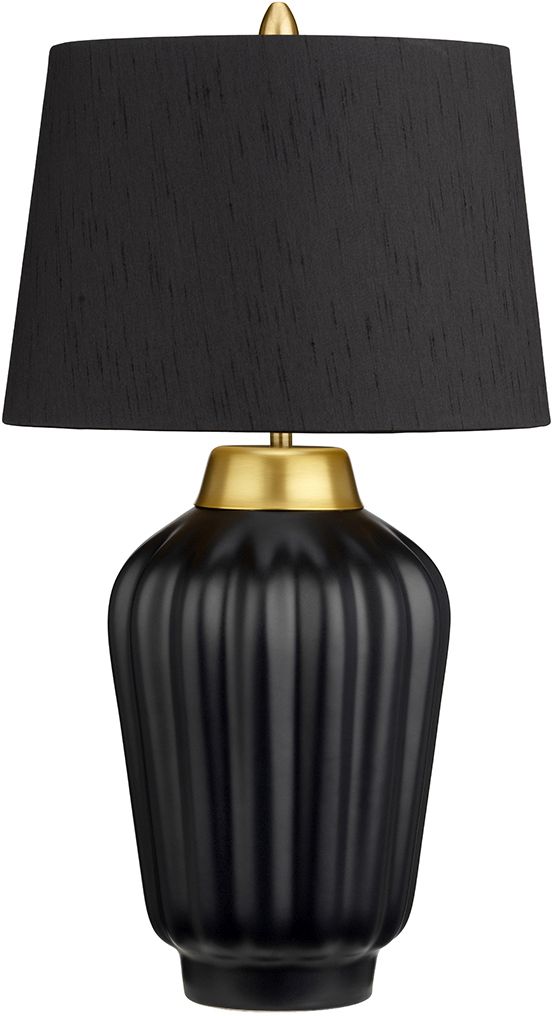 Quintiesse Bexley lampa stołowa 1x60 W czarna/szczotkowany mosiądz QN-BEXLEY-TL-BKBB