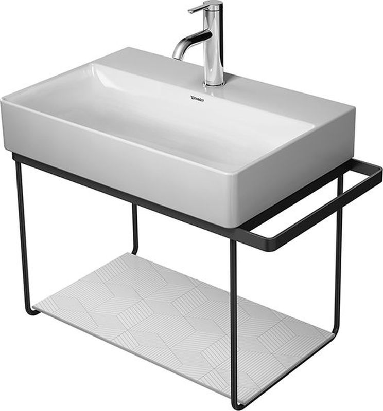 Duravit DuraSquare stelaż wiszący z relingiem do umywalki czarny mat 0031144600