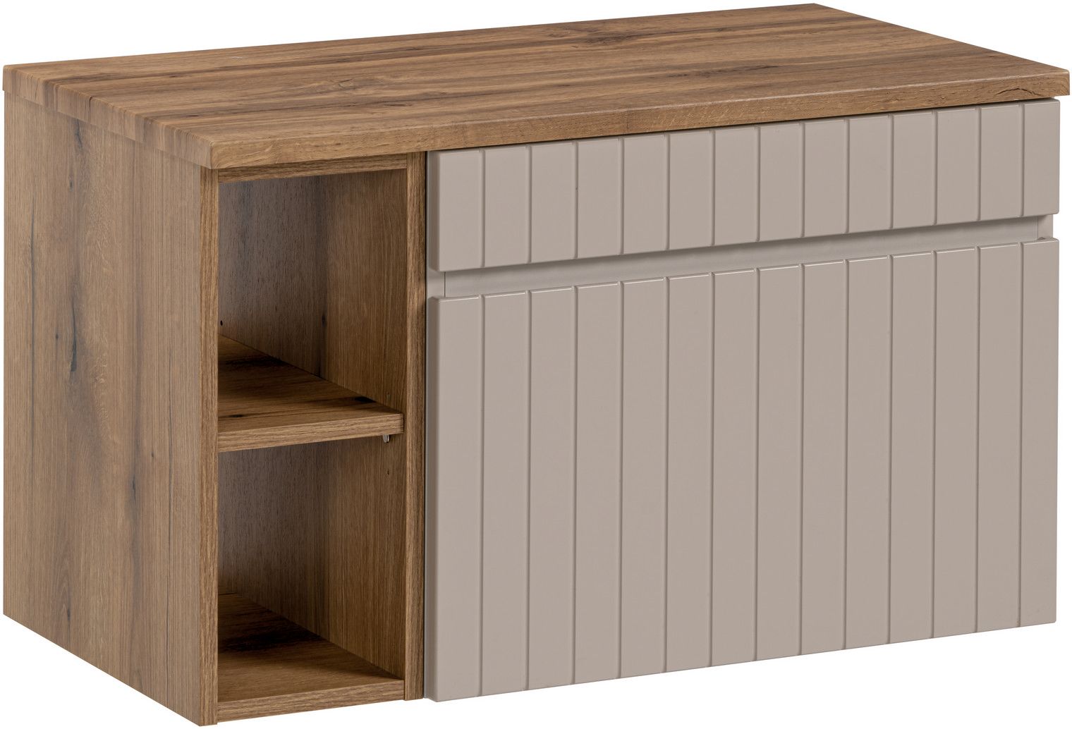 Zestaw Comad Iconic Cashmere szafki 60 cm i 20 cm wiszące z blatem meblowym 80 cm kaszmir/dąb SET - ICC B 80 CM 81-01 COAST EVOKE OAK - Wysyłka w 24h