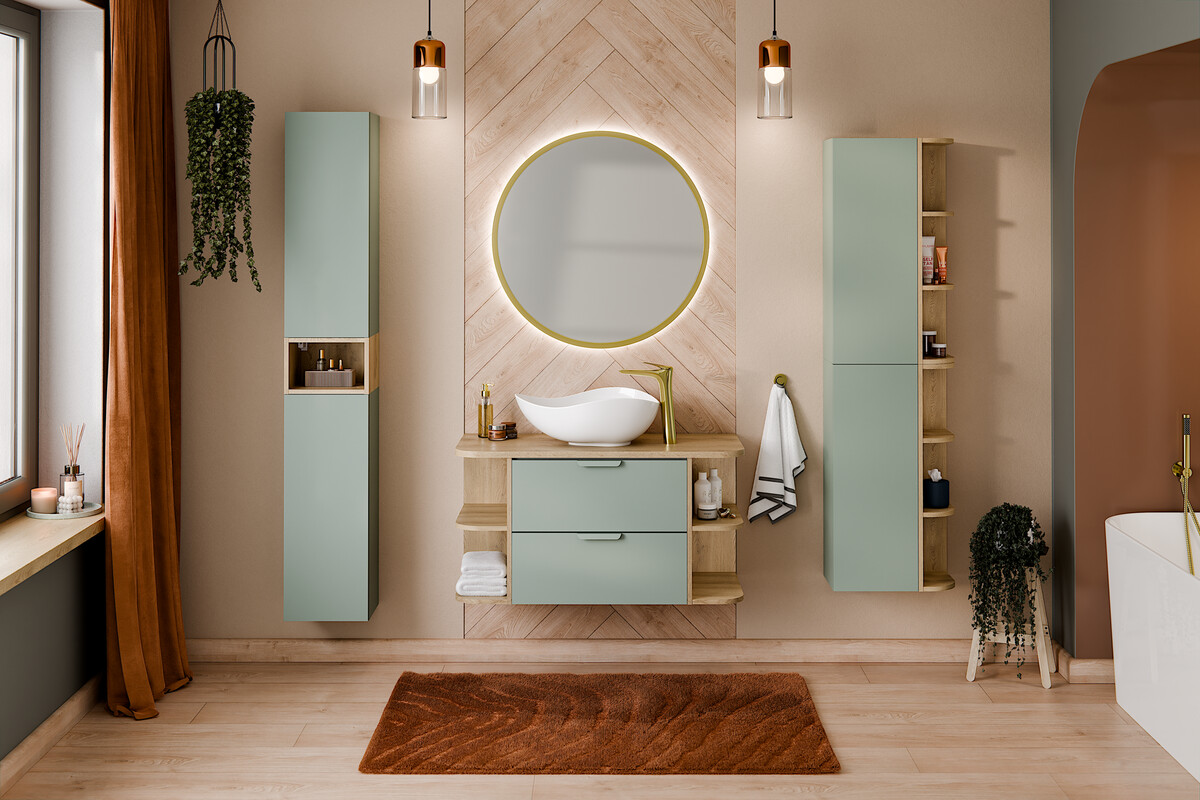 Comad Aster Green szafka 60x45,6x50 cm podumywalkowa wisząca zielony mat ASTER GREEN 82-60-46-2S