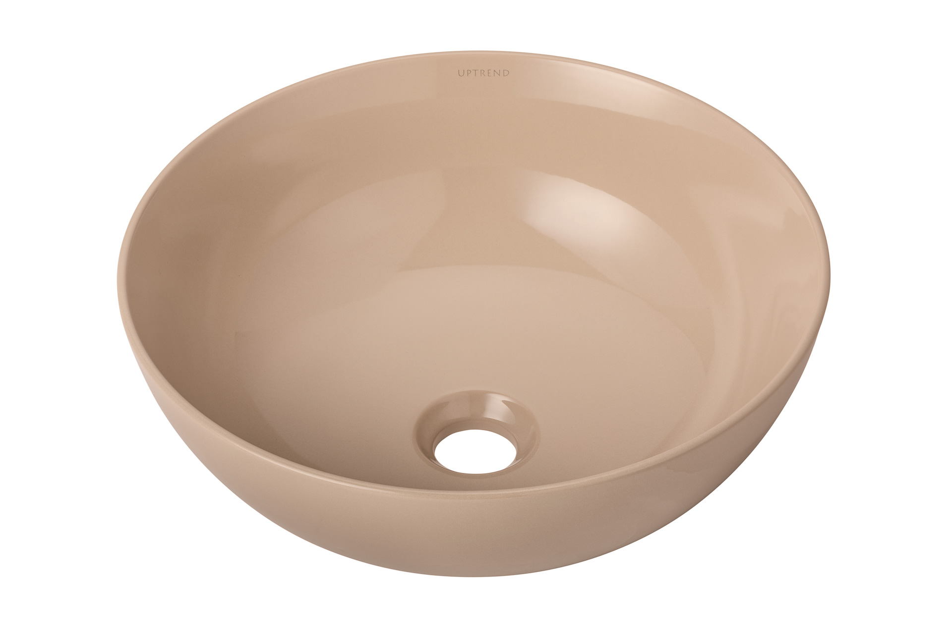 Uptrend Lena umywalka 38,5x38,5 cm nablatowa okrągła macchiato połysk UP4005-2-B4