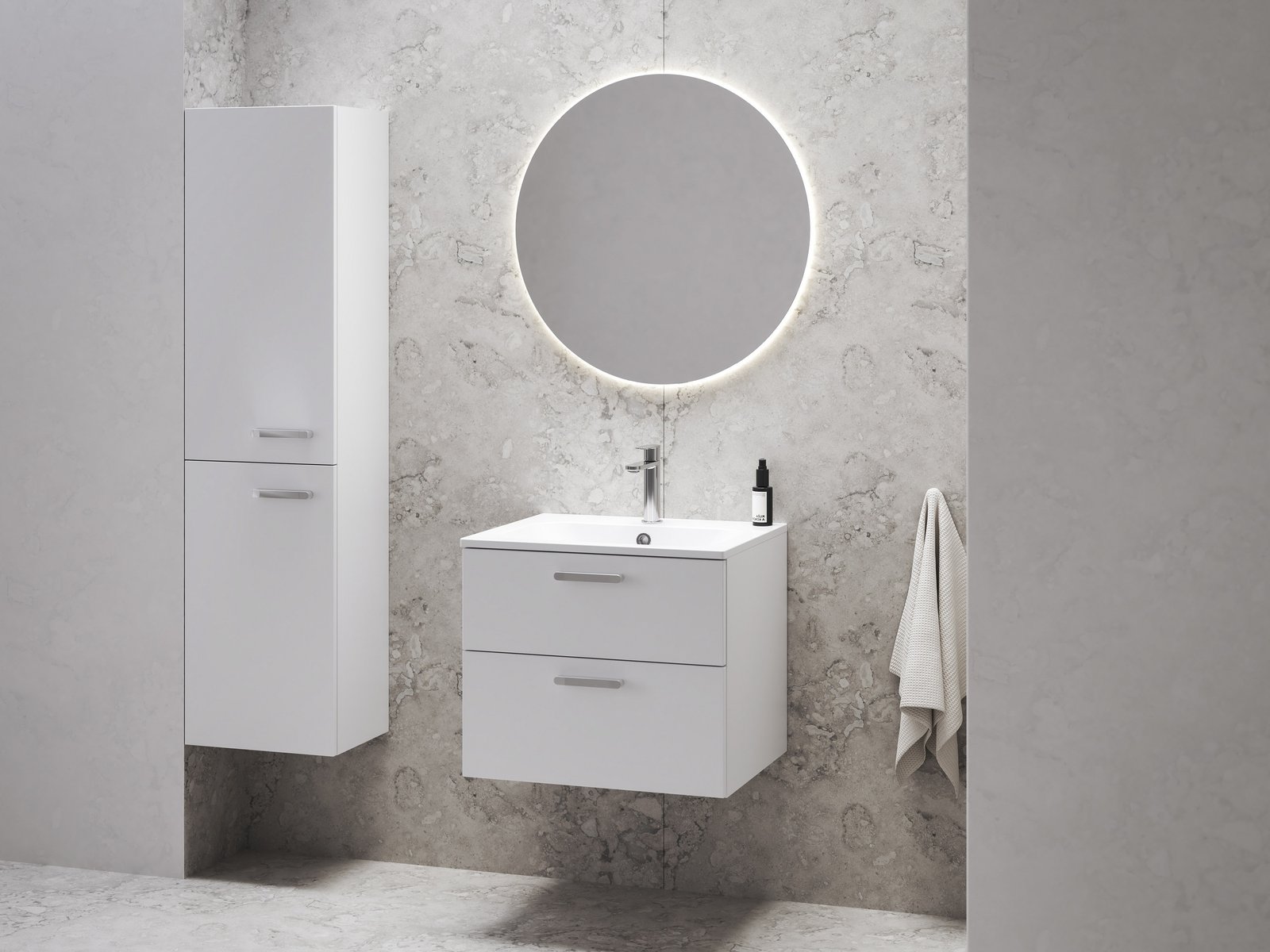 Ravak Chrome SB 350 L szafka boczna 150 cm SB 390 CHROME wysoka lewa biały uchwyt chrom X000000542