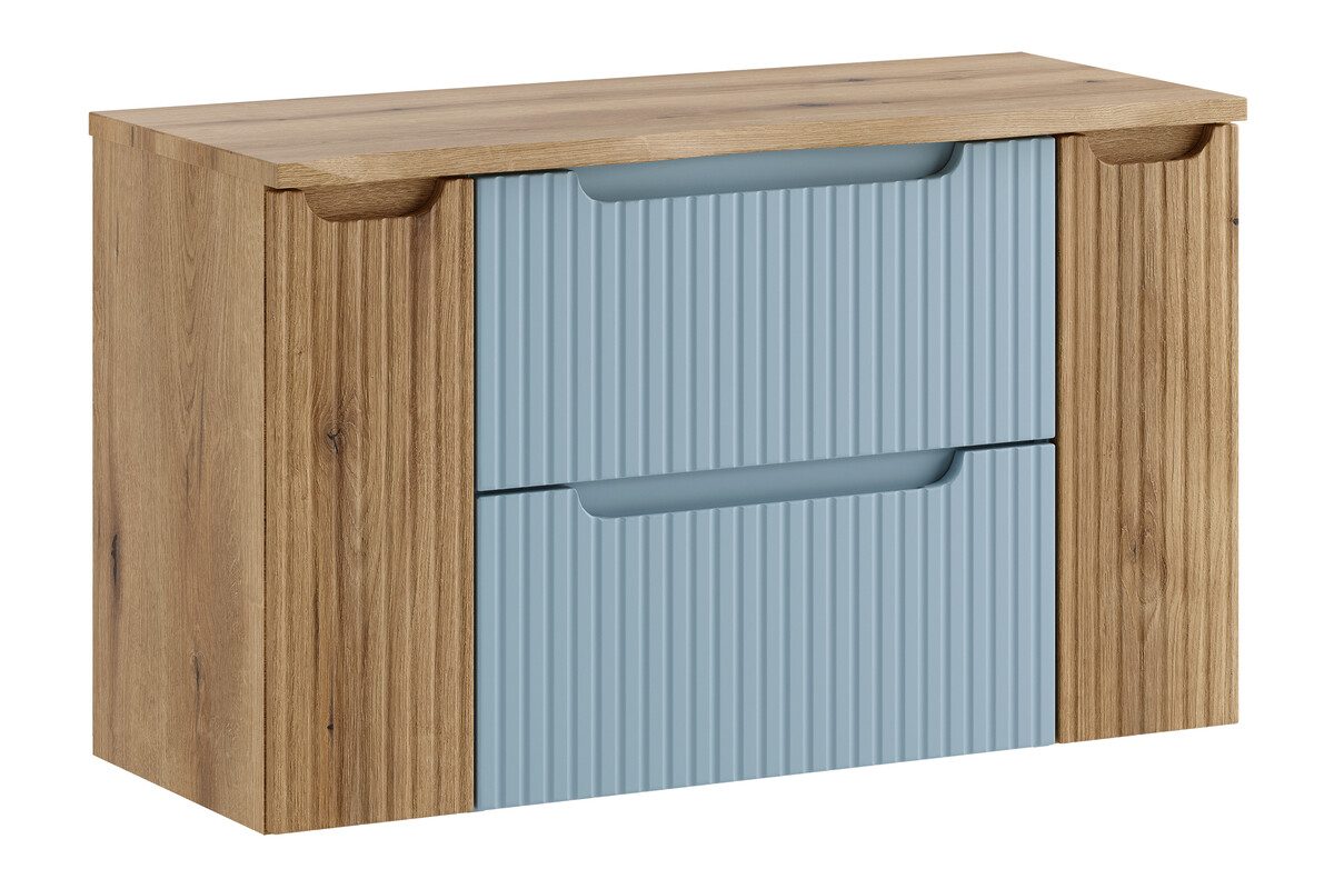 Zestaw Comad Nova Denim szafka 60 cm z blatem i dwoma szafkami wiszącymi bocznymi dąb/denim SET-NOD B NAT OAK 100CM S