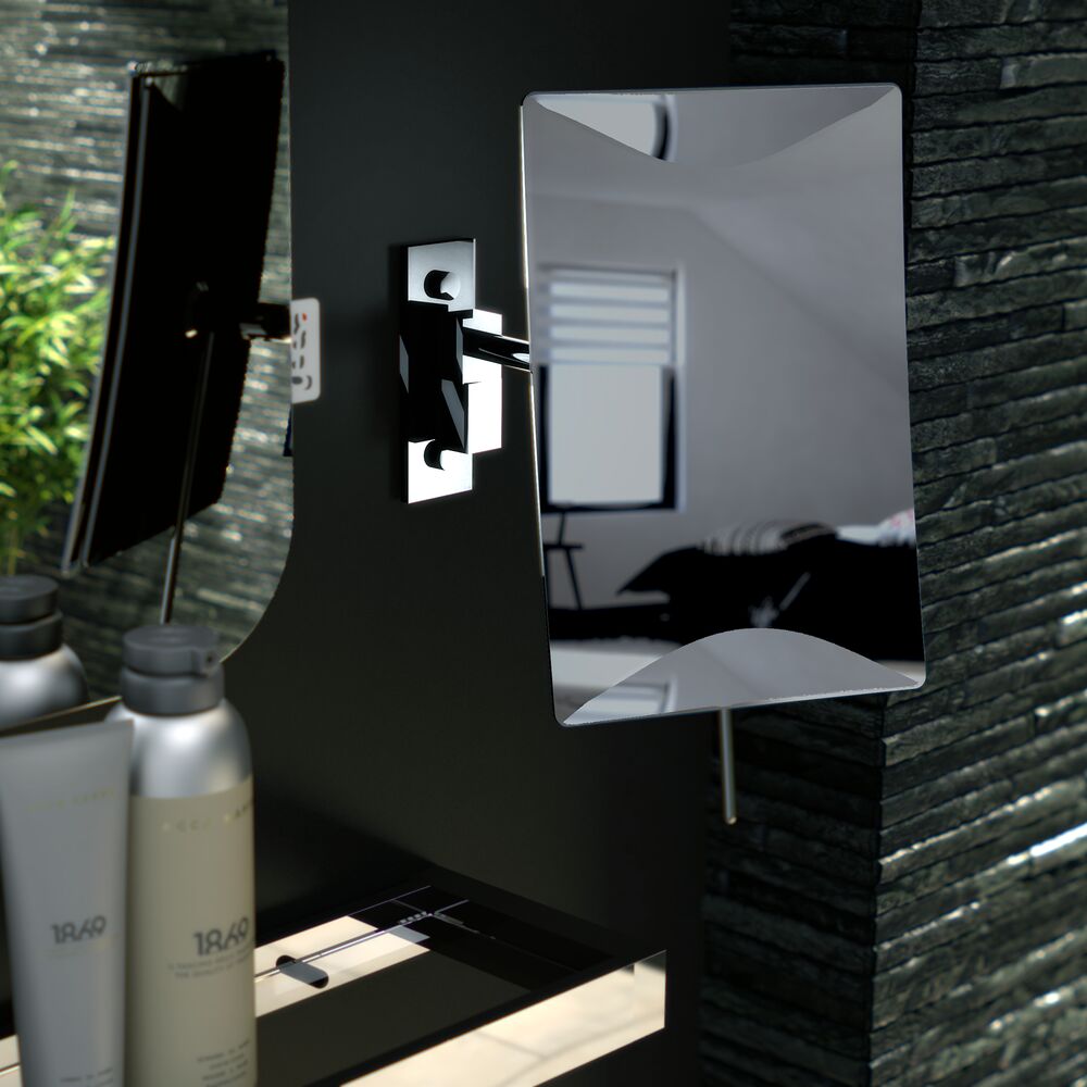 Geesa Mirror lusterko kosmetyczne 15x22,5 cm prostokątne chrom 911083 - Wysyłka w 24h