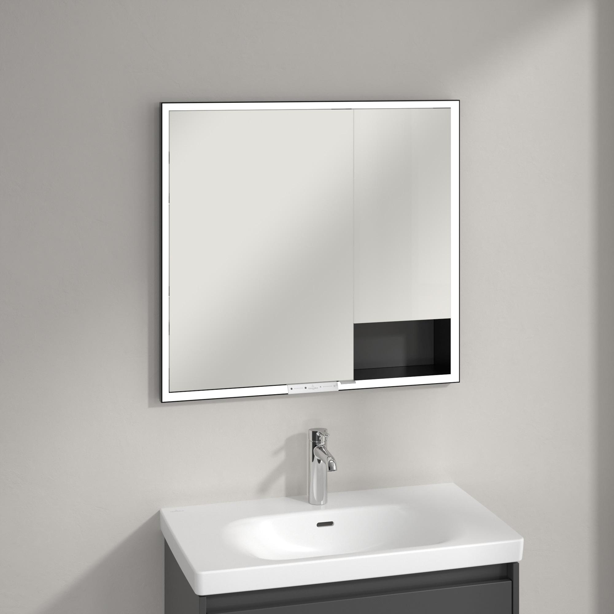 Villeroy & Boch My View+ szafka 80x16,8x75 cm z lustrem grafitowa B48280VR