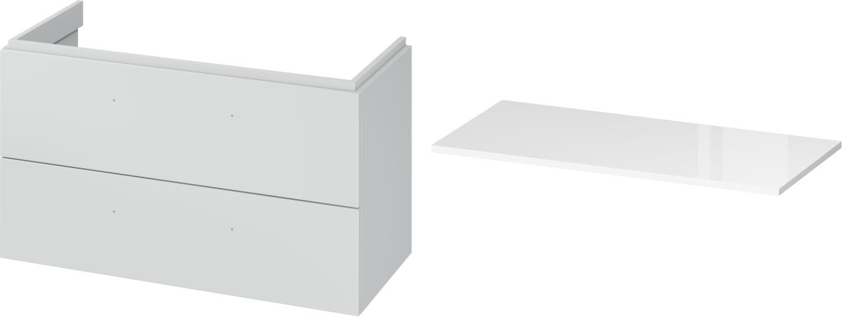 Cersanit Larga zestaw 100 cm szafka podumywalkowa z blatem szary/biały (S932025, S932078)
