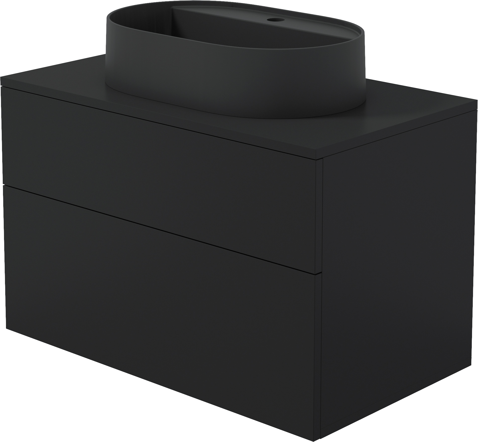 Deante Prizma umywalka z szafką i blatem 80 cm czarny mat SDNB8SNU6B