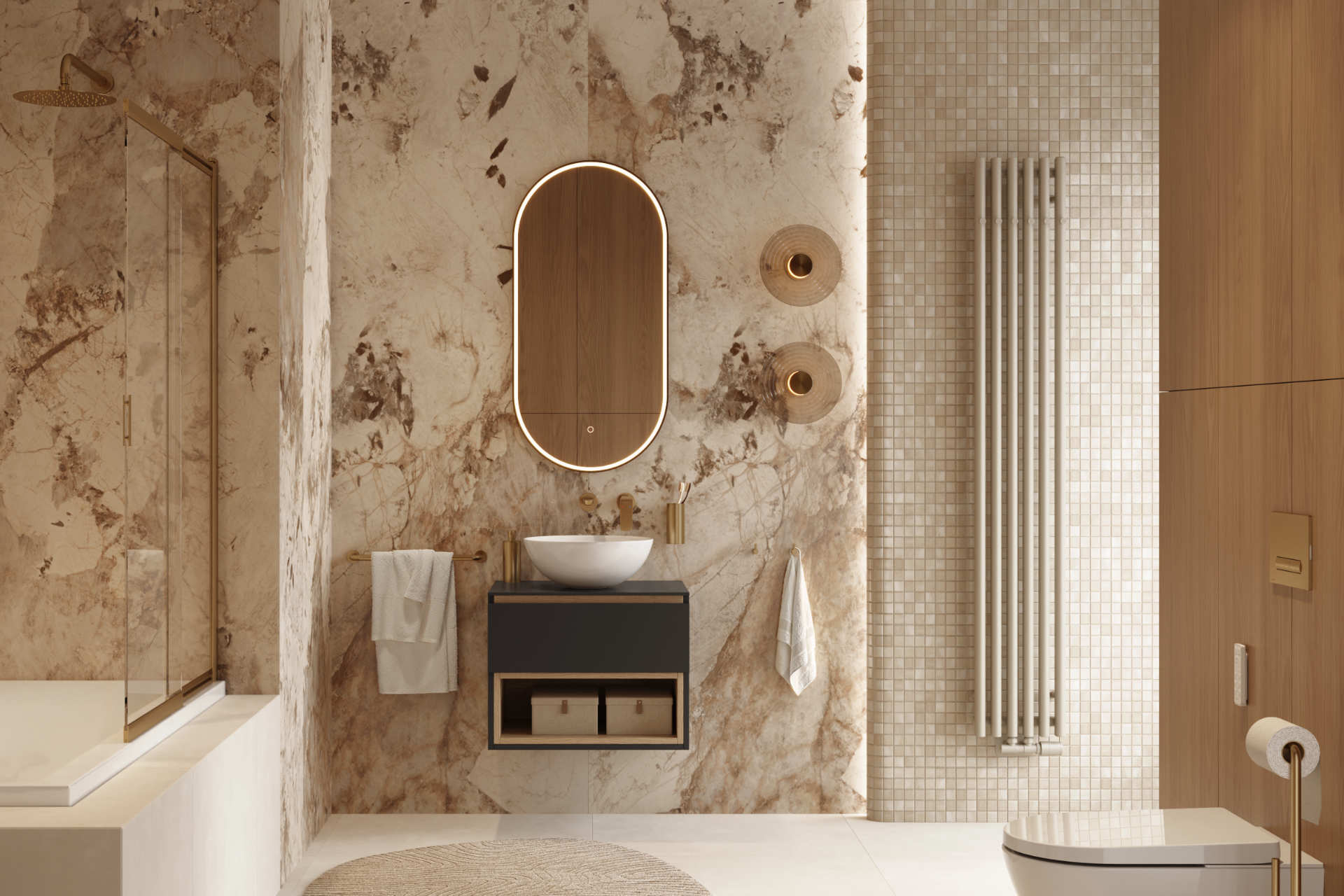 Excellent Verdi grzejnik łazienkowy dekoracyjny 180x13 cm czarny GREX.VE180.13.3SP.BL