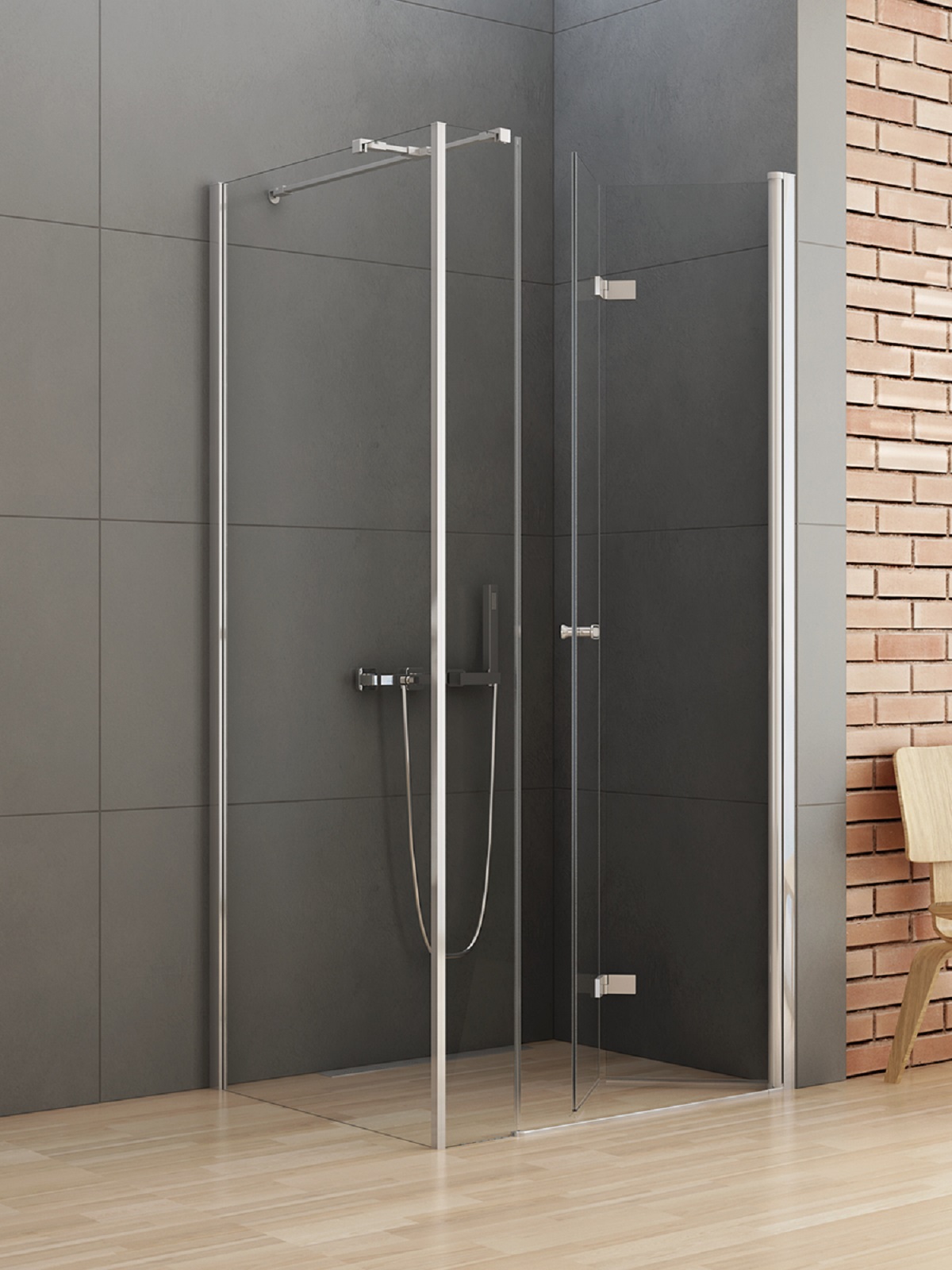 New Trendy New Soleo kabina prysznicowa 100x80 cm prostokątna prawa chrom połysk/szkło przezroczyste K-0377