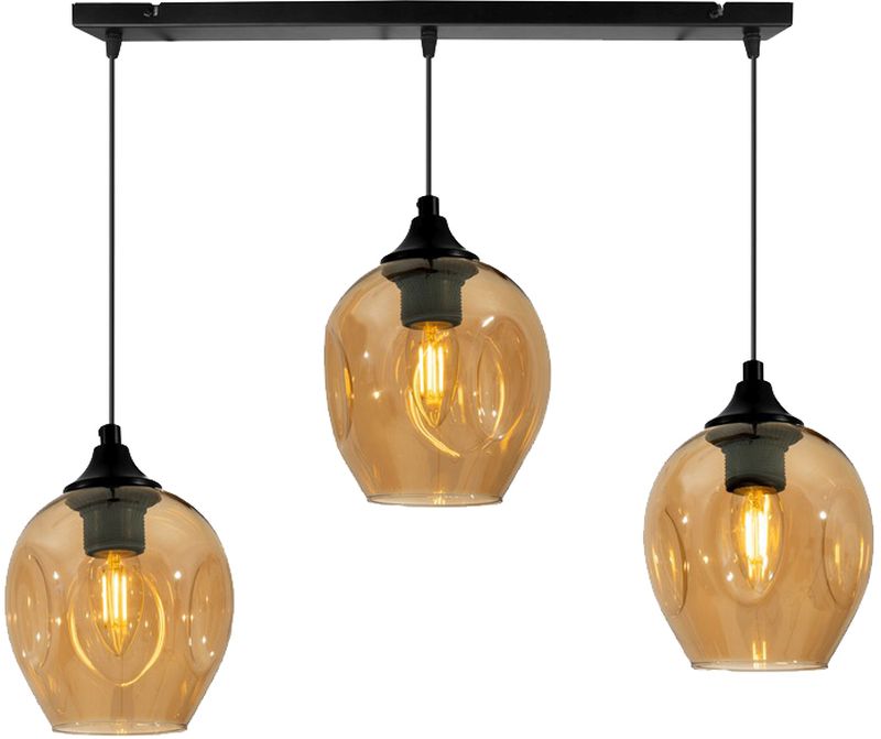 Candellux Aspa lampa wisząca 3x40W czarna/brązowa 33-00606
