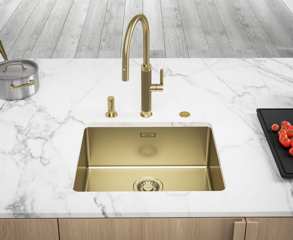 Franke Mythos Masterpiece Pull-Out Spray bateria kuchenna stojąca złoty 115.0711.558