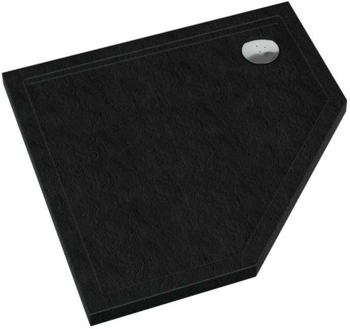 Schedpol Caspar New Black Stone brodzik 90x90 cm pięciokątny czarny 3.2398/C/ST