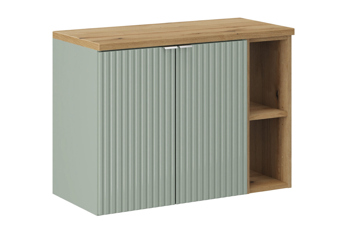 Zestaw Comad Line Reed Green/Nova Oak szafki 60 cm i 20 cm z blatem meblowym 80 cm zielony/dąb SET-LRG B OAK 80CM D LR - Wysyłka w 24h