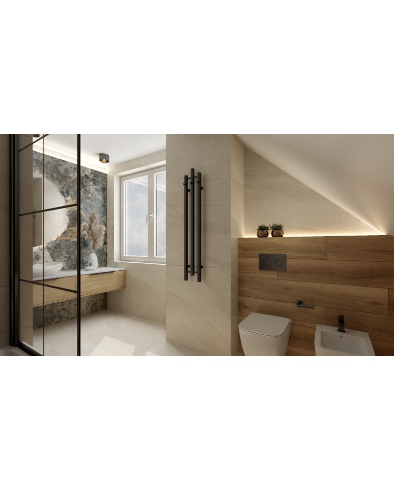 LaVita Calentador QR grzejnik łazienkowy 120x20,5 cm czarny mat