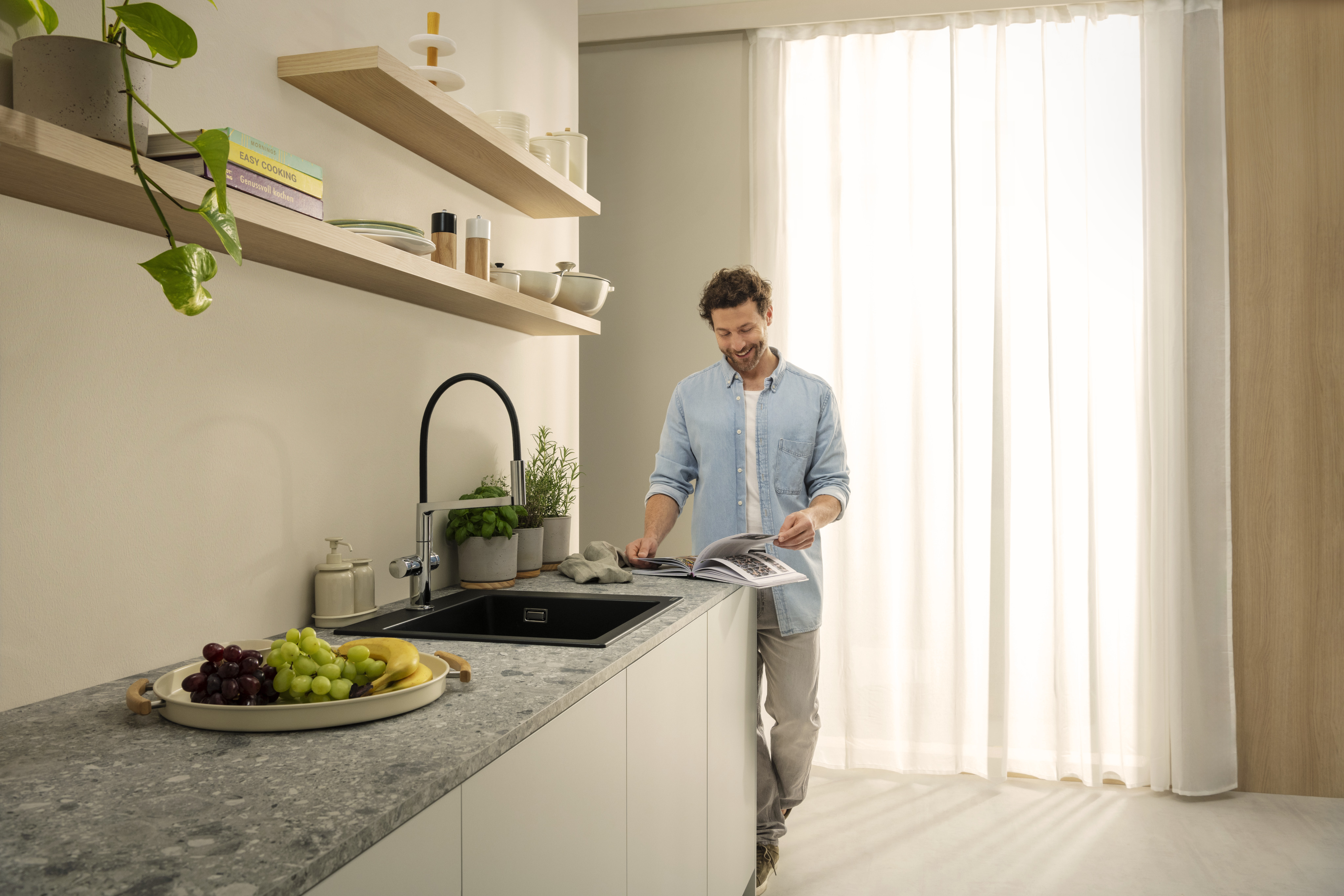 Hansgrohe Talis Select M54 PowderSpray bateria kuchenna stojąca chrom-czarna 72861000