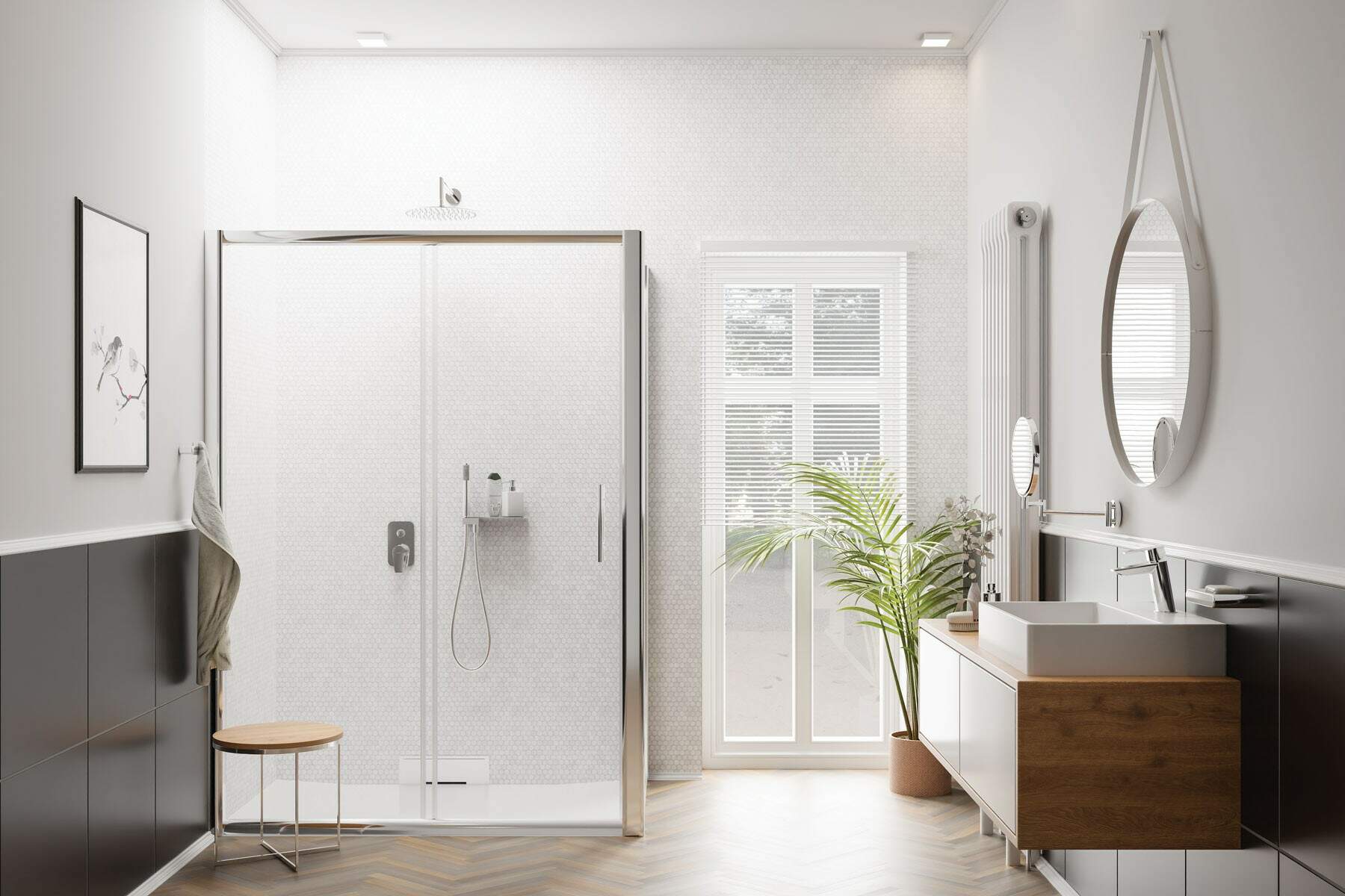 Deante Temisto umywalka 50 cm nablatowa kwadratowa biała CDT6U5S