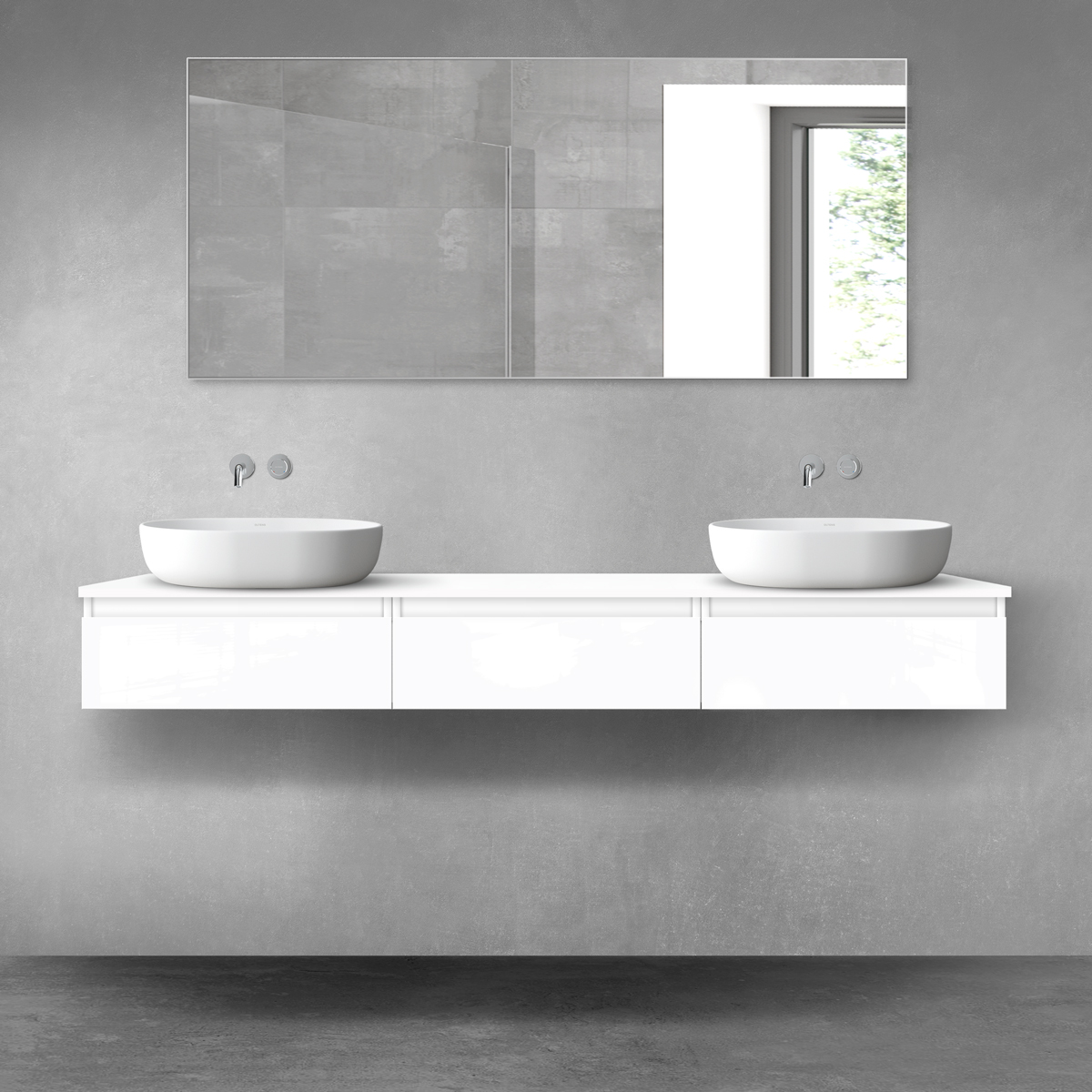 Oltens Vernal zestaw mebli łazienkowych 180 cm z blatem biały połysk 68487000 - Wysyłka w 24h