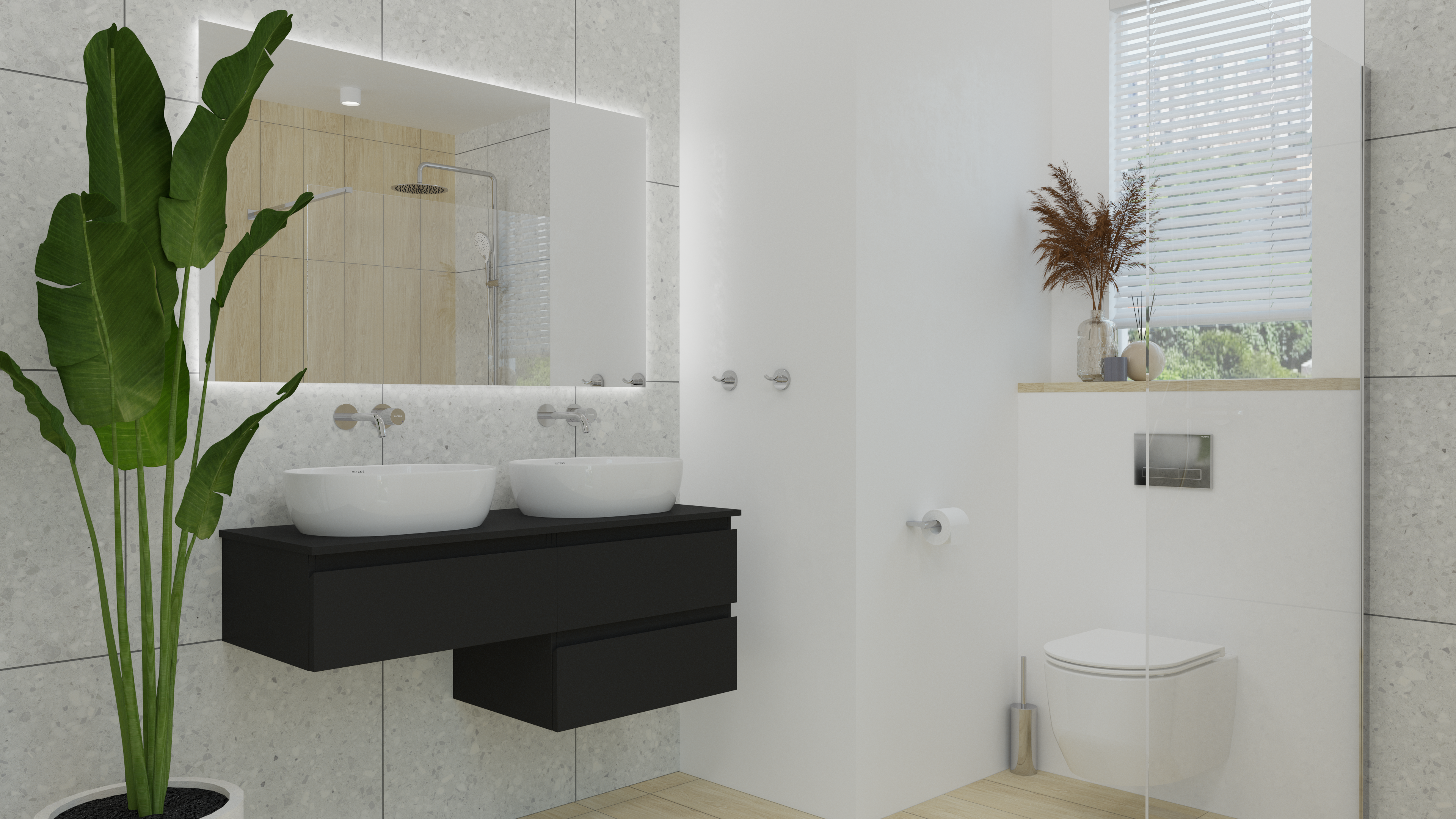 Oltens Vernal szafka 60 cm podumywalkowa wisząca czarny mat 60009300 - Wysyłka w 24h