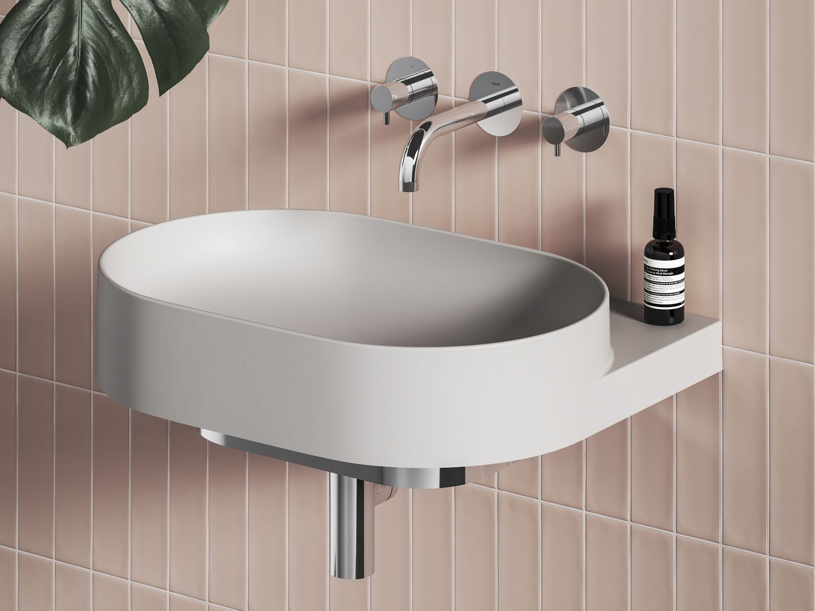 Ravak Yard umywalka 60,5x50 cm półokrągła ścienna smoke grey XJX0O060000