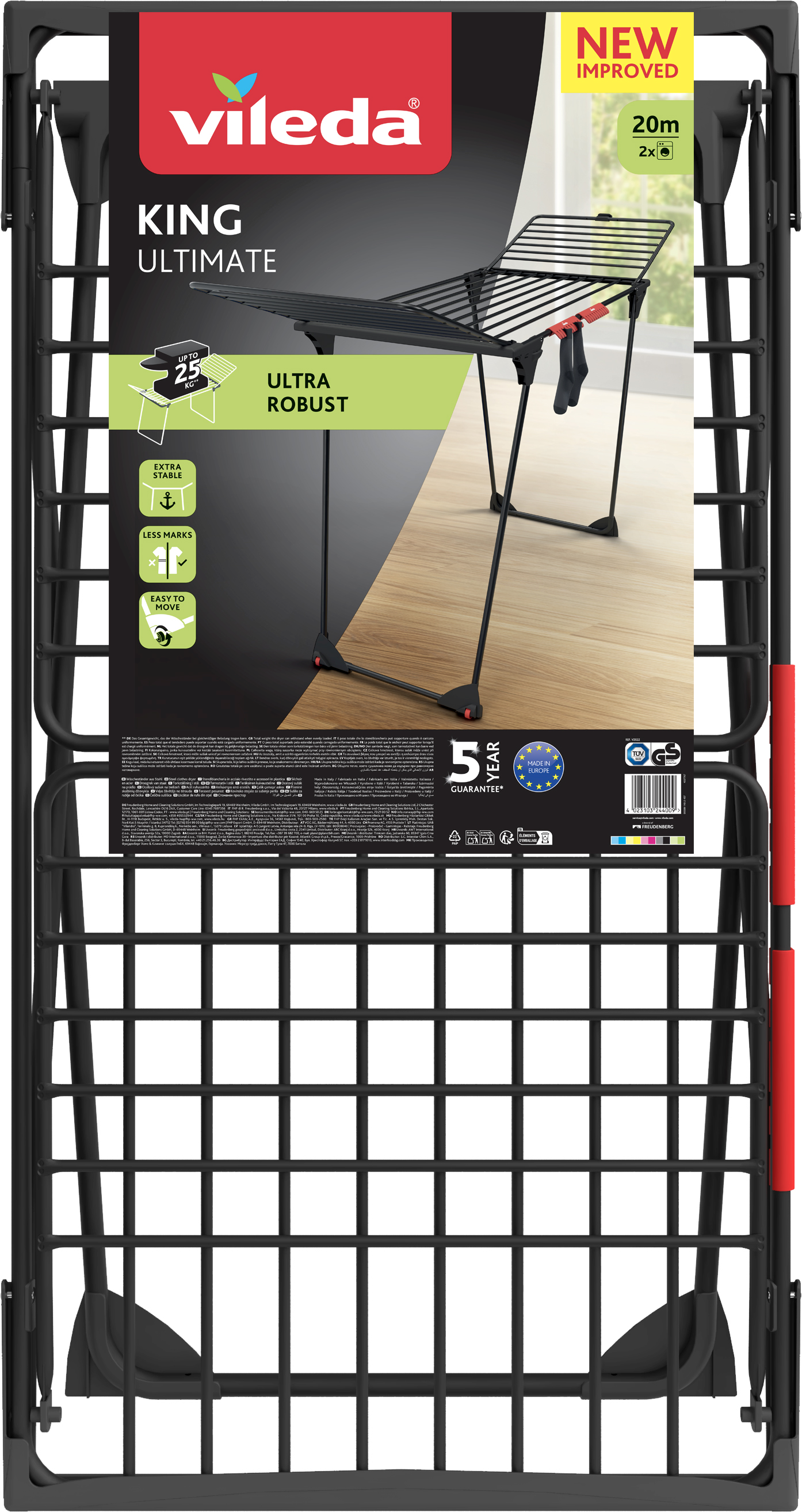 Vileda King ​Ultimate​ suszarka na pranie stojąca 174096 - Wysyłka w 24h