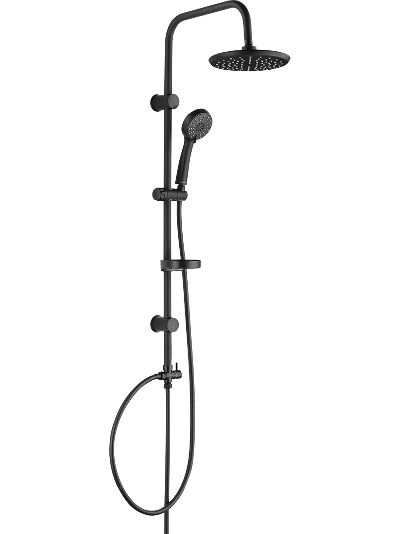 Kuchinox Cento zestaw prysznicowy ścienny z deszczownicą czarny PKC70OX