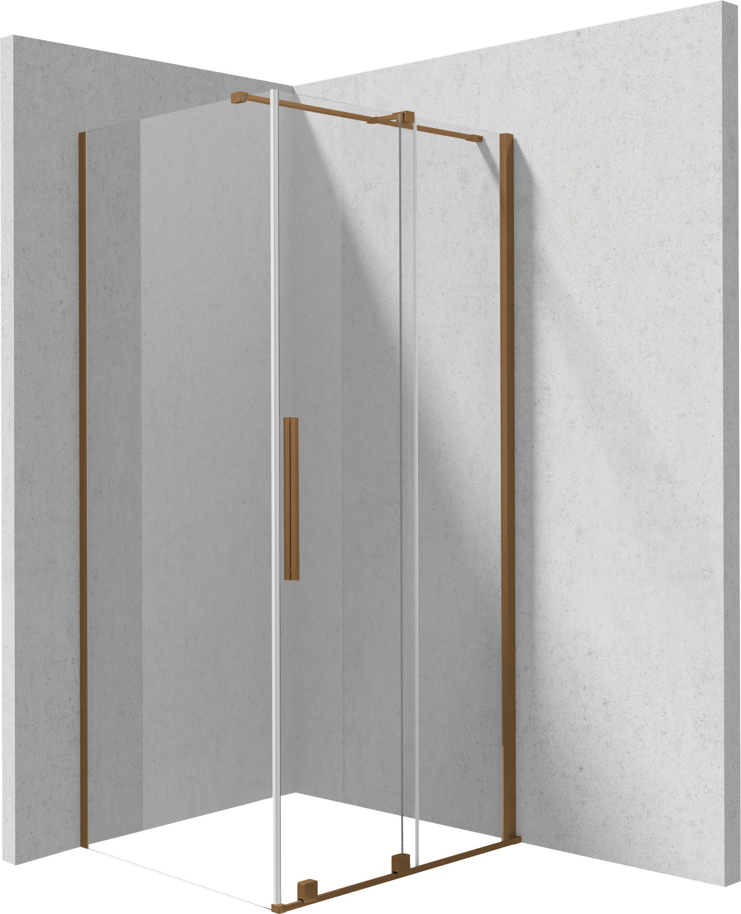 Deante Prizma kabina prysznicowa 120x80 cm prostokątna brąz szczotkowany/szkło przezroczyste KPNCP12S08