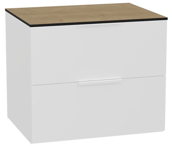 Zestaw Excellent Tuto 2.0 szafka 60 cm podumywalkowa wisząca z blatem biały-dąb MLEX.2172.K.60.02BL.WHWH